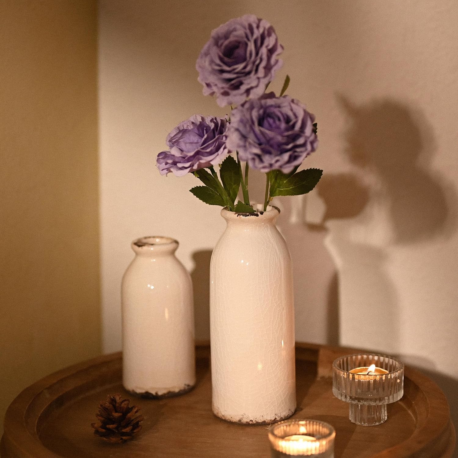 Ceramic Vases Home Decor / White / Set of 2