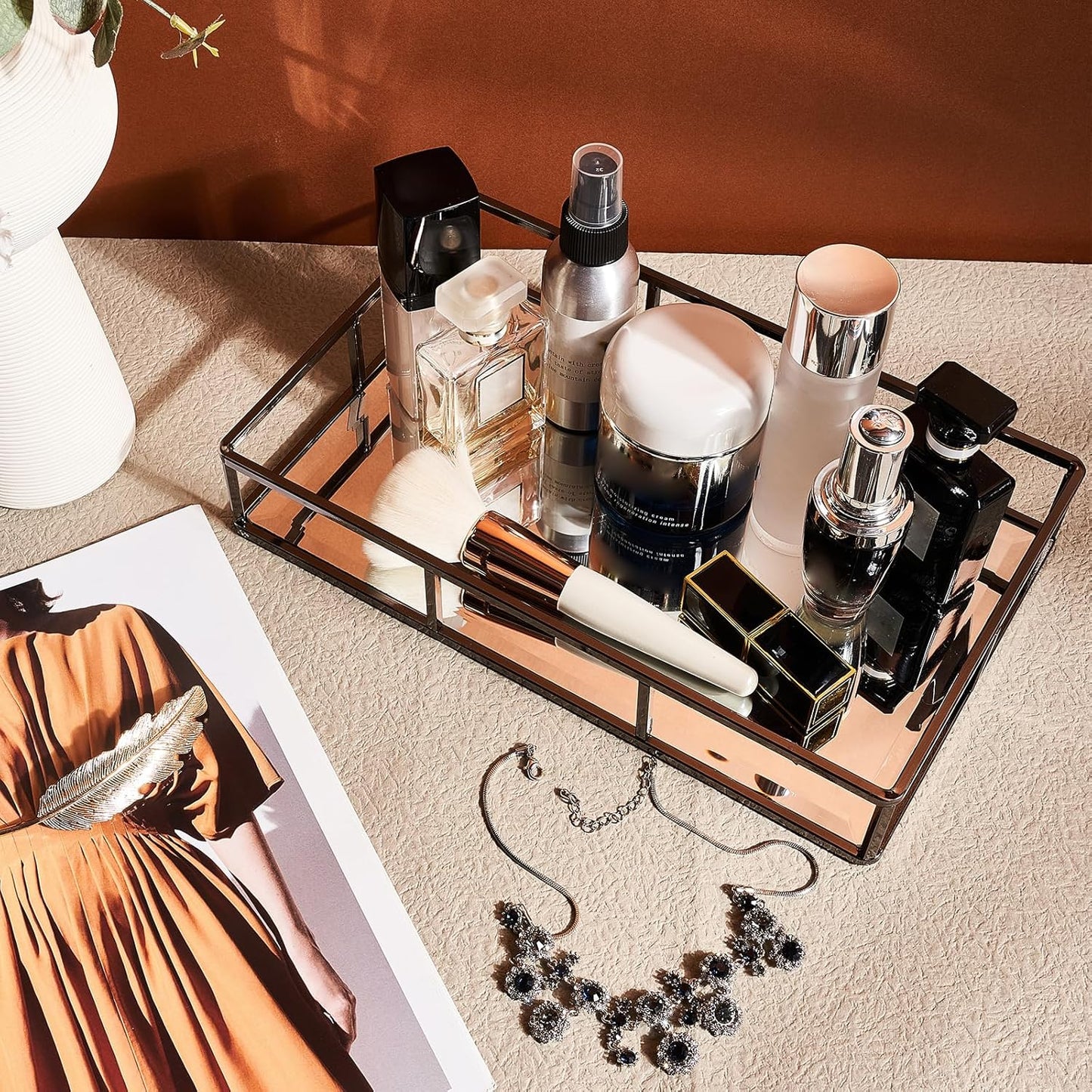 Vanity Trays / Perfume Organizer / Smoky Black