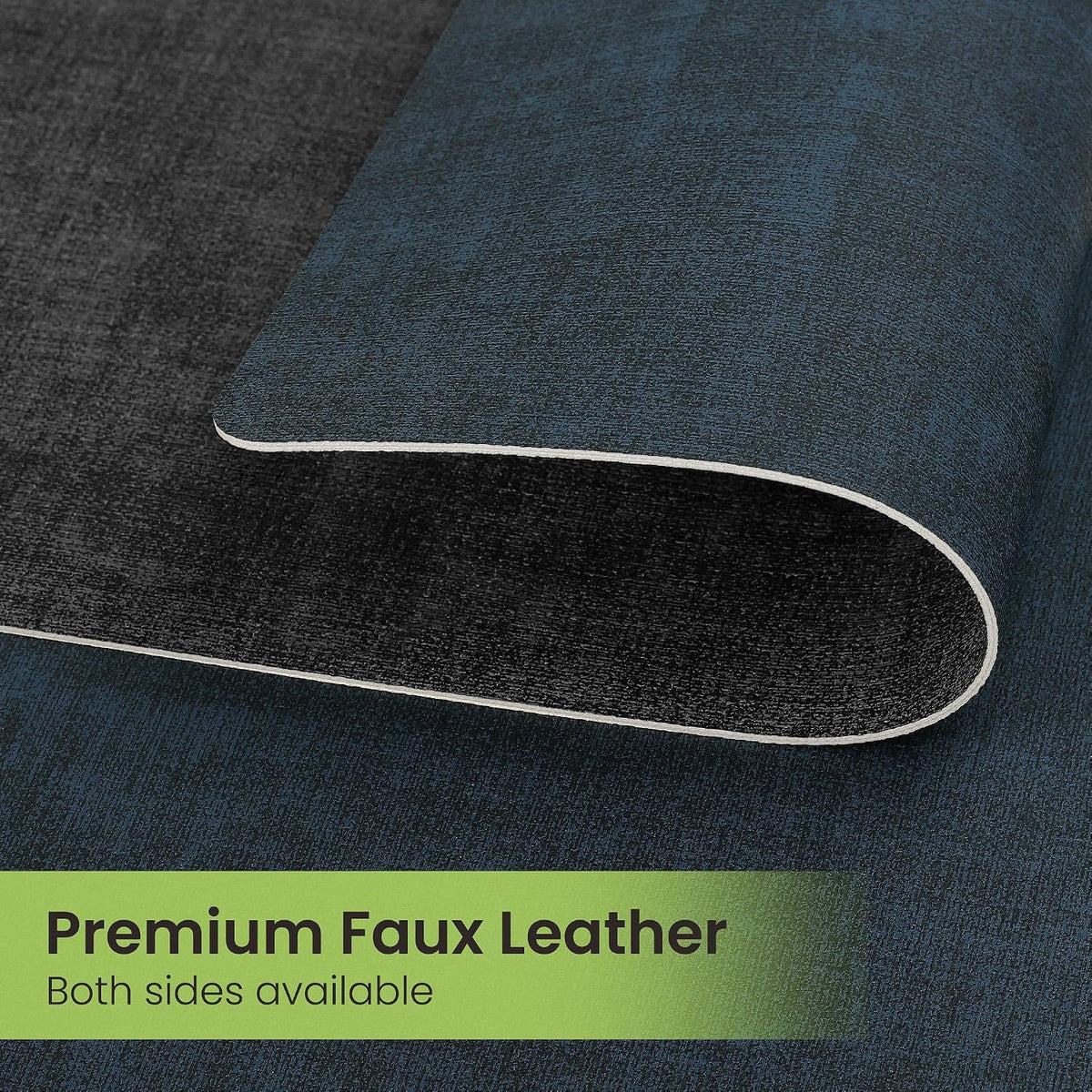 Fyvva Placemats Set of 6 Wipeable Reversible Faux Leather with Coasters | Waterproof, Non-Slip Rectangular Table Mats