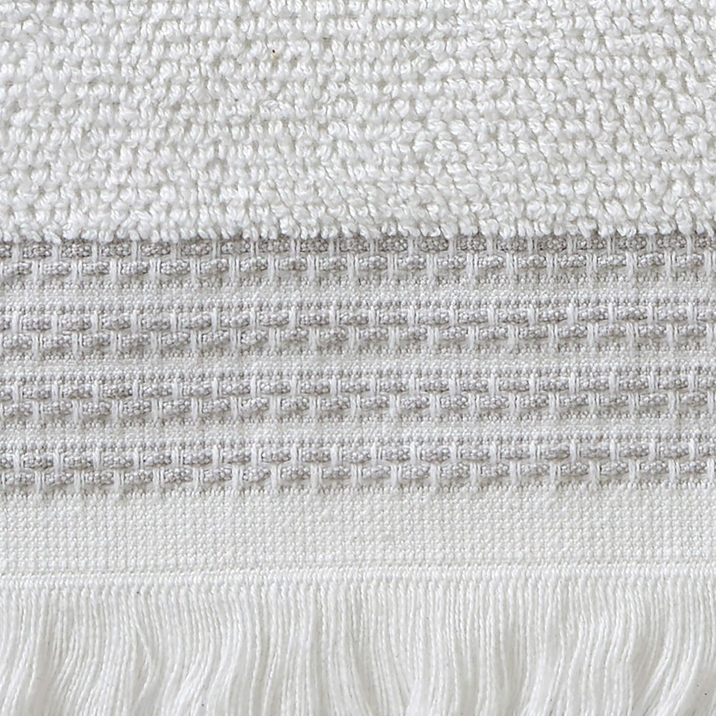 SKL Home Casual Fringe Bath Towel Set, 2pc, Premium 100% Cotton, White | 600 GSM weight. Spa-level quality. Soft &