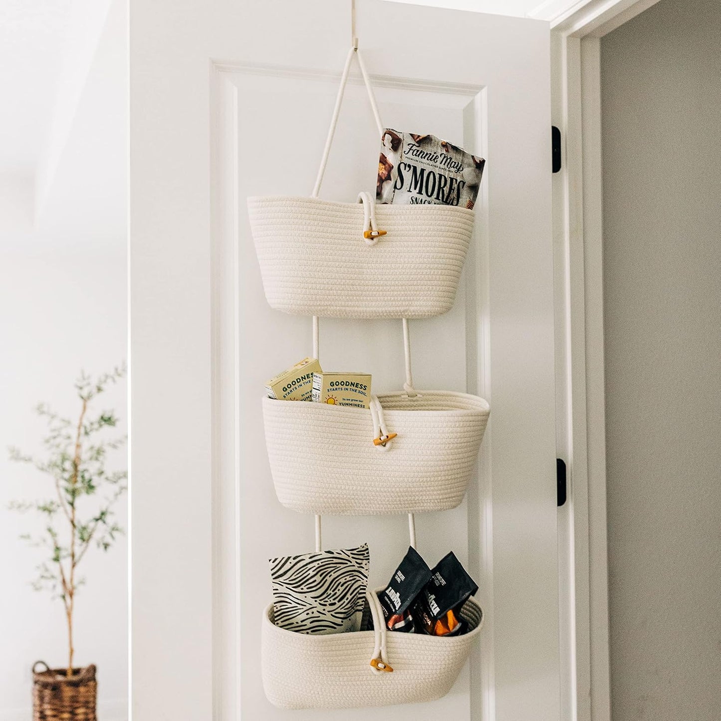 Hanging Storage Basket / Full Off-white / 3-tier