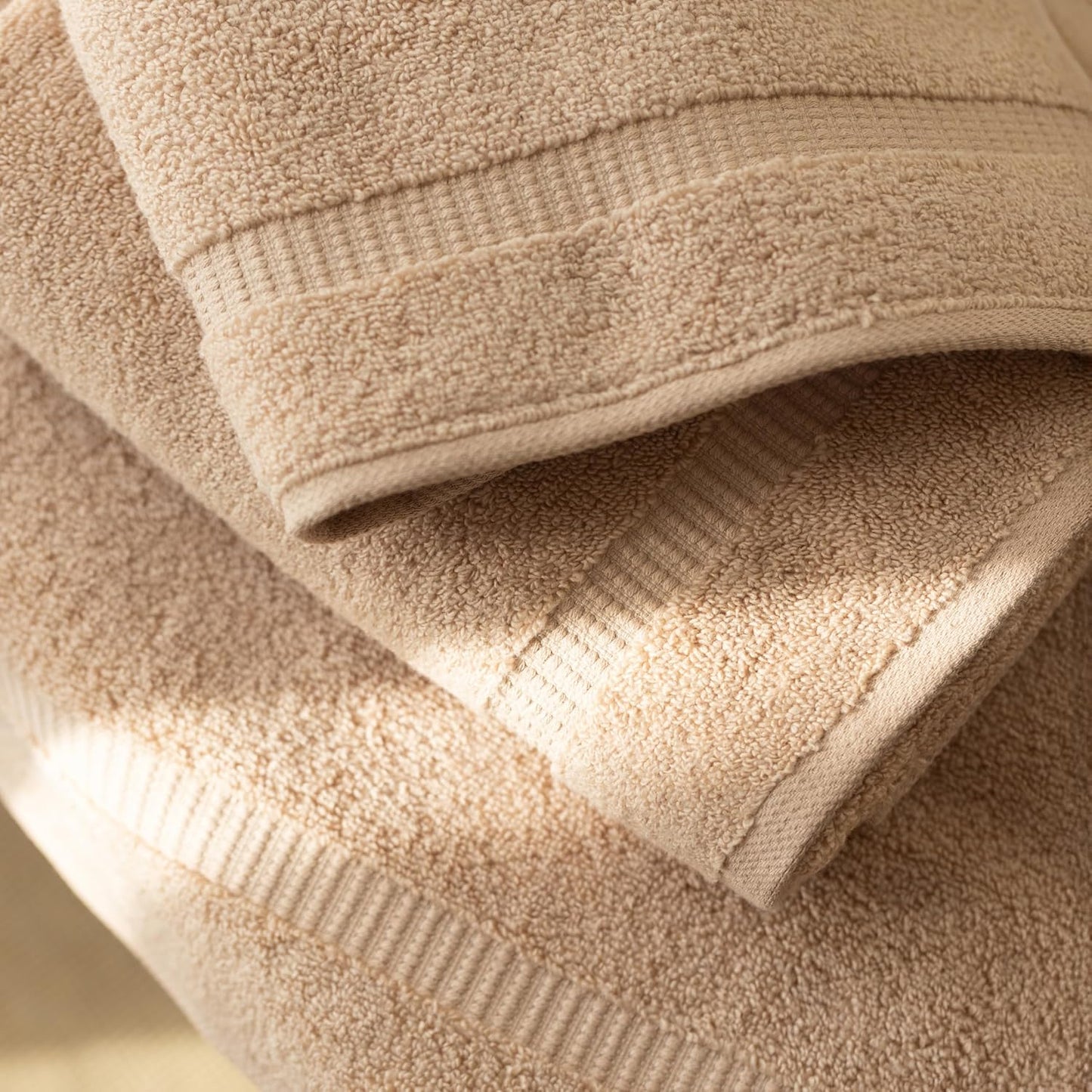 SALBAKOS 6-Piece 100% Turkish Cotton Hand Towels, 16x30 inch, Taupe | Large Size Thick Super Soft Highly Absorbent
