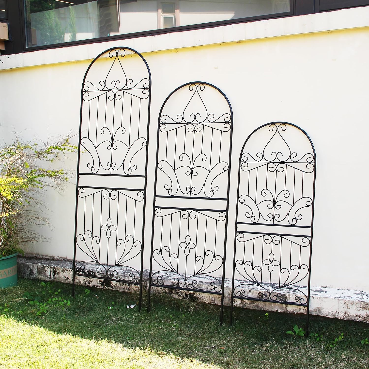 Trellis for Climbing Plants 59" H x 22" W Metal Unique Design Decorative Garden Structure Weather-Resistant Lattice