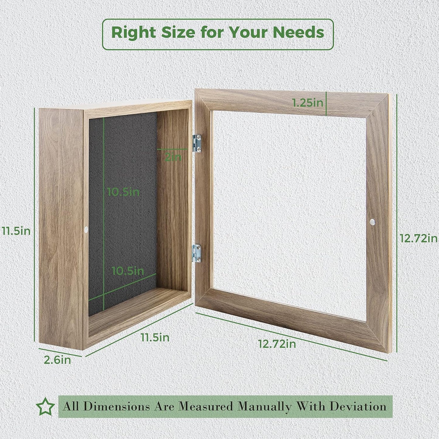 Frametory 11x11 Shadow Box Frame Display Case, 2-inch Depth (Tan, 4 Pack) | Strengthened Glass Cover, Display Box for