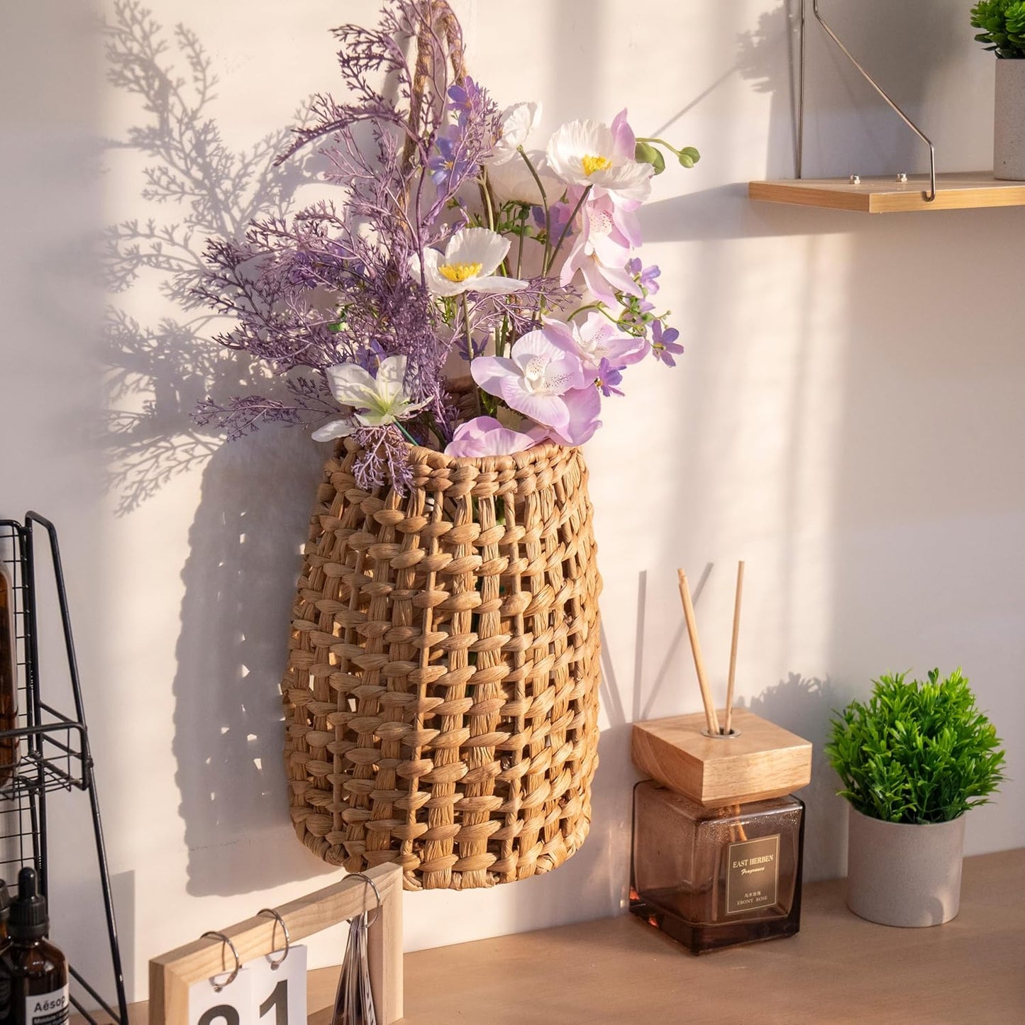Woven Hanging Basket Door Hanging Basket Wall / Water Hyacinth