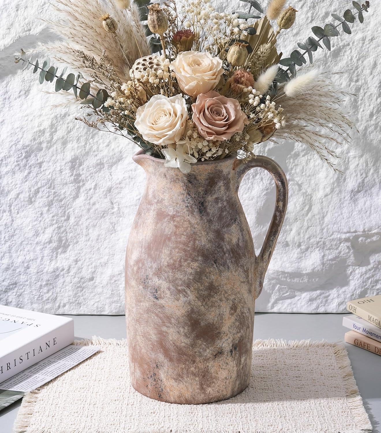 Ceramic Flower Vase / 11"h-terracotta