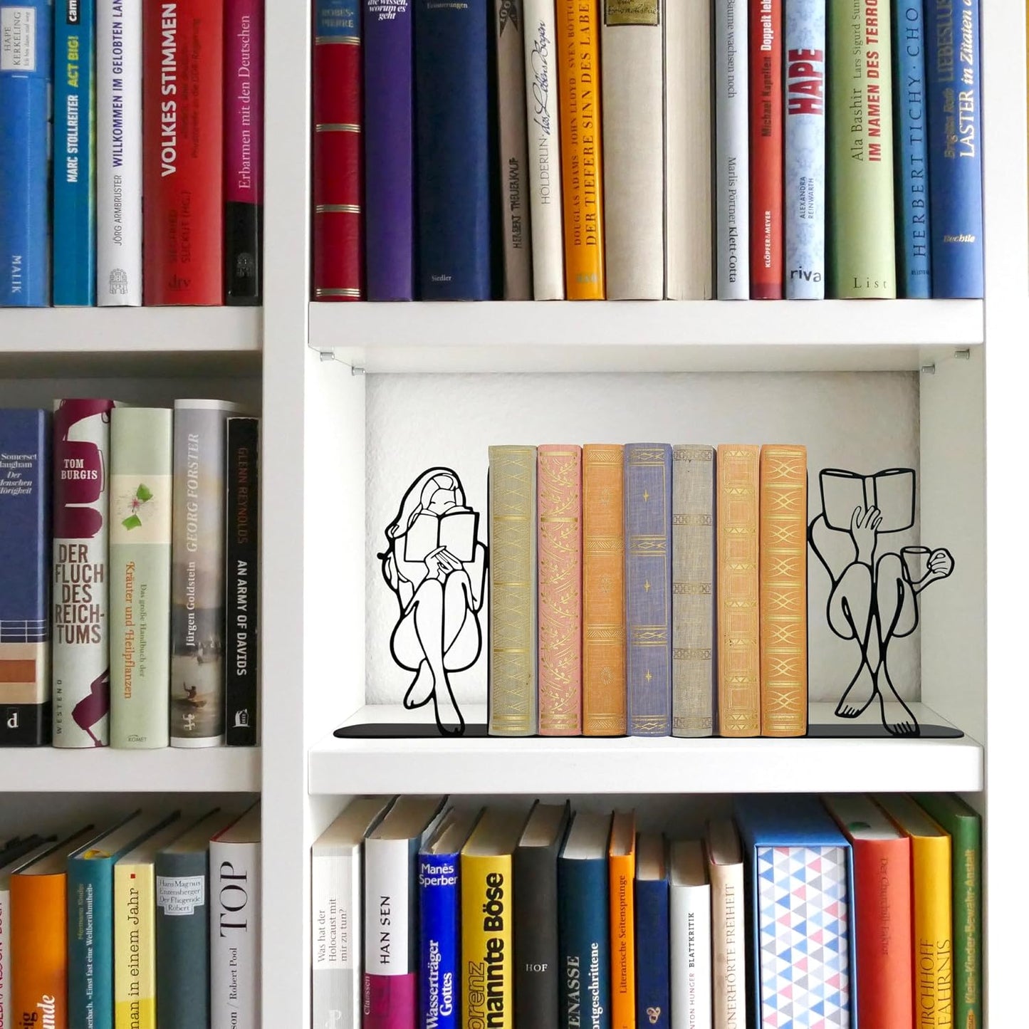 Metal Book Ends Decor for Heavy Books / Black