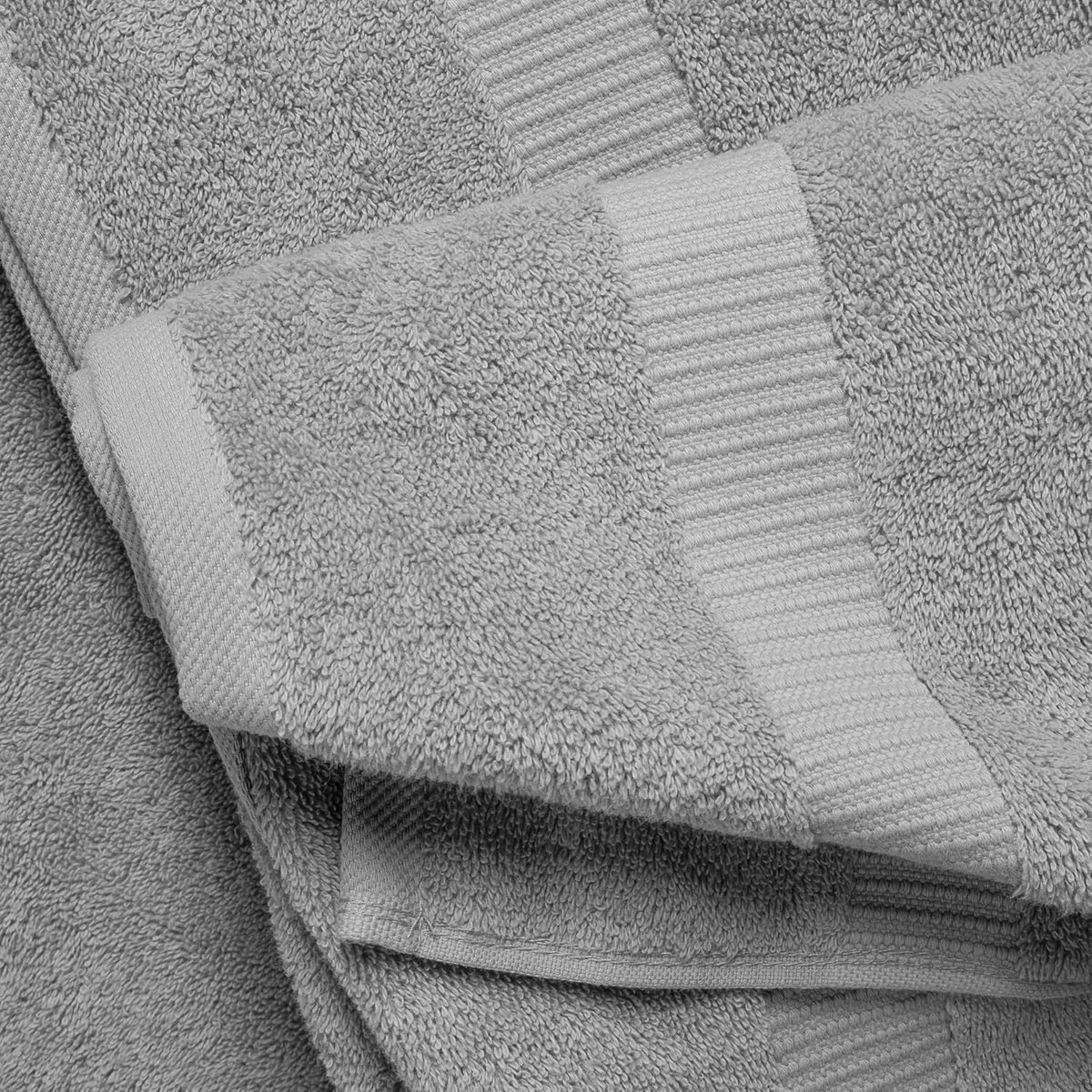 SALBAKOS 100% Turkish Cotton Bathroom Towel Set of 6-Piece, Silver | 630 Gsm Thick Super Soft Highly Absorbent 2 Bath +