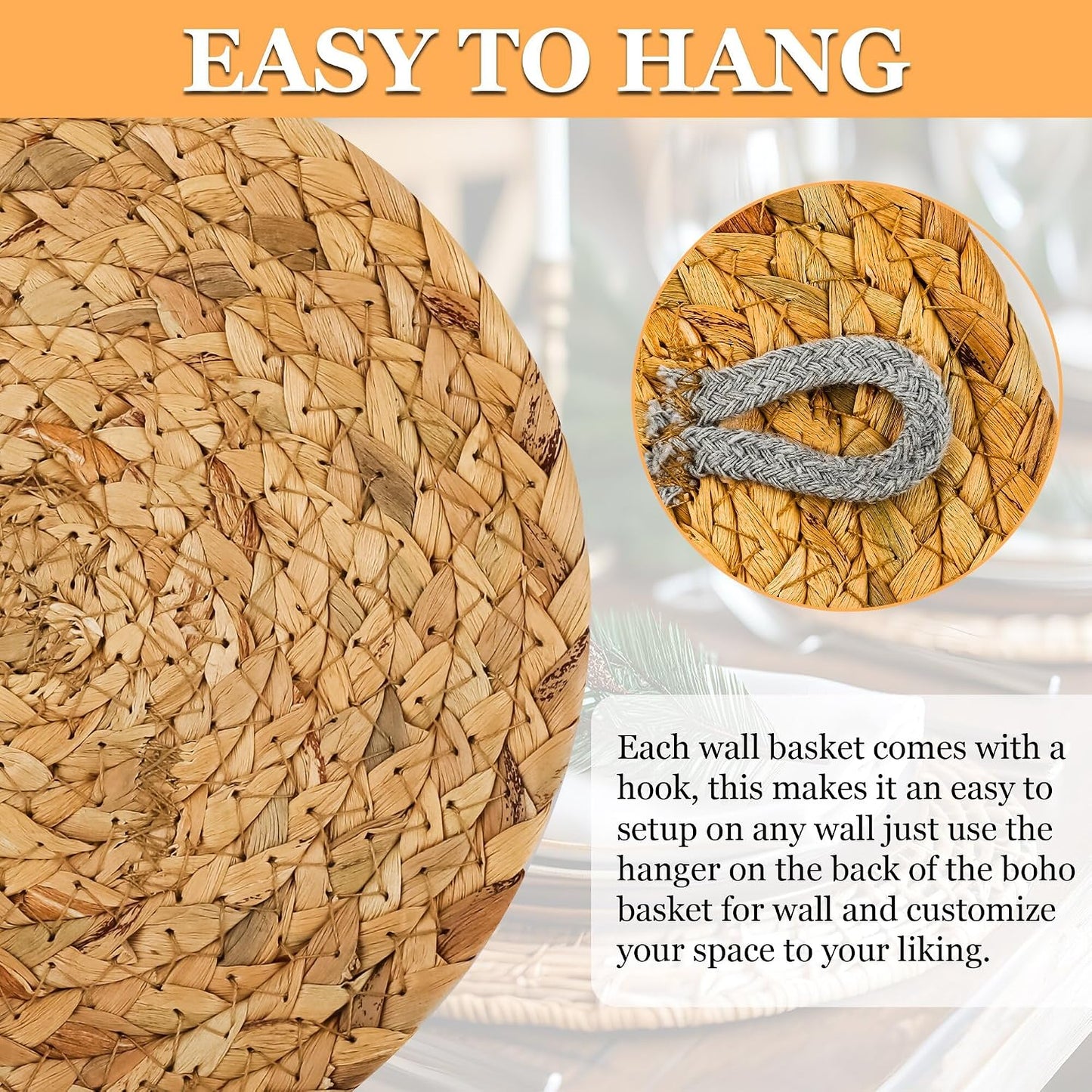 Boho Wall Basket Decor / Set of 9