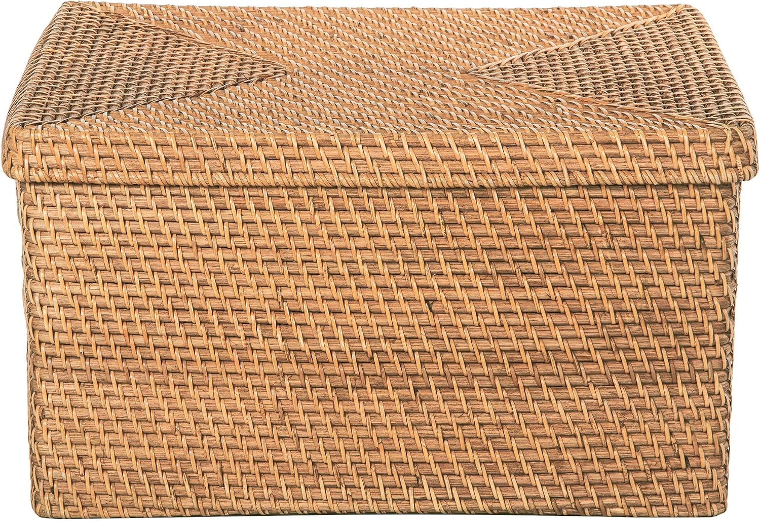 Rattan Storage Box and Decorative Basket / Honey-brown / 18.5 Inch