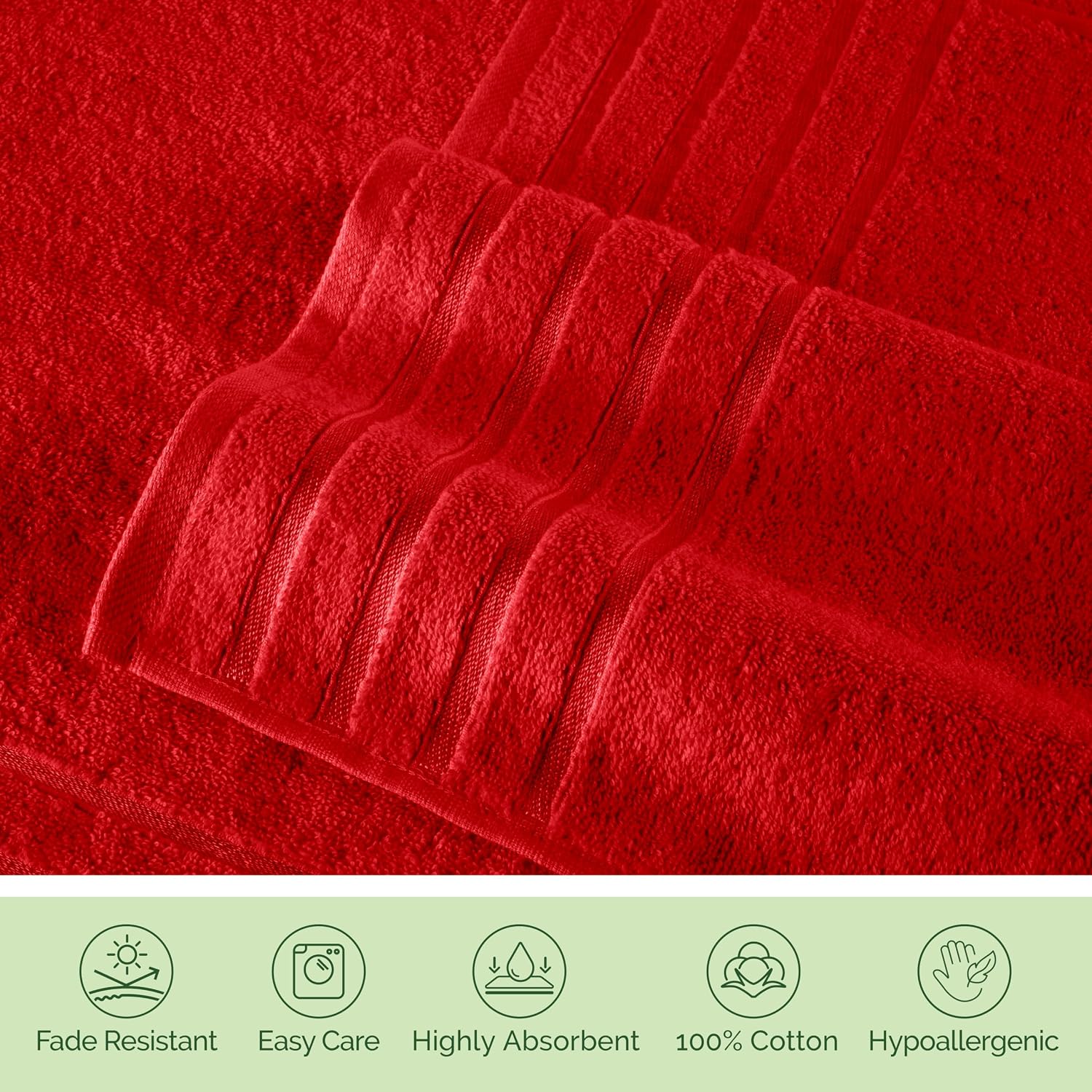 Elegant Comfort 4 Lines Viscose Stripe 6-Piece Premium Towel Set - 100% Turkish Cotton High Absorbent Luxury Bathroom