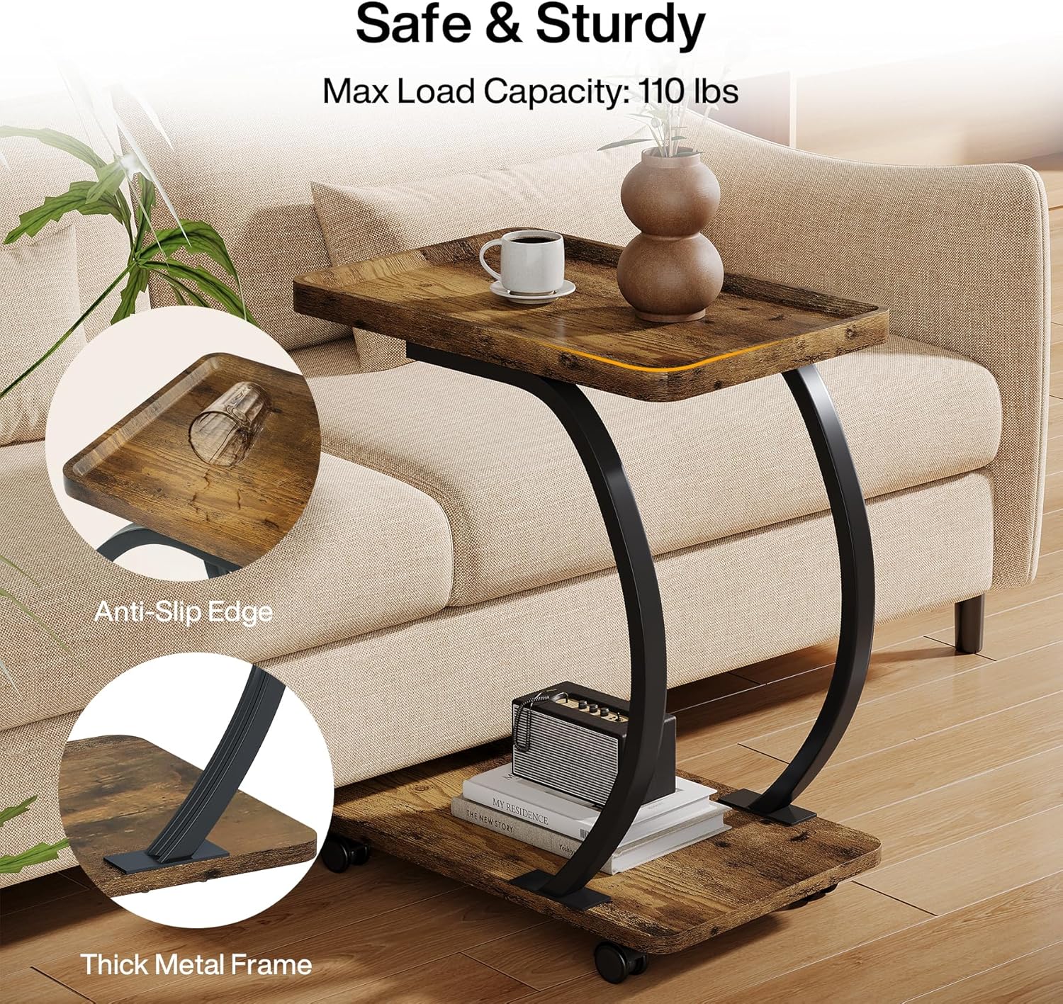 Wood Bedside Snack Couch Table / Set of 2