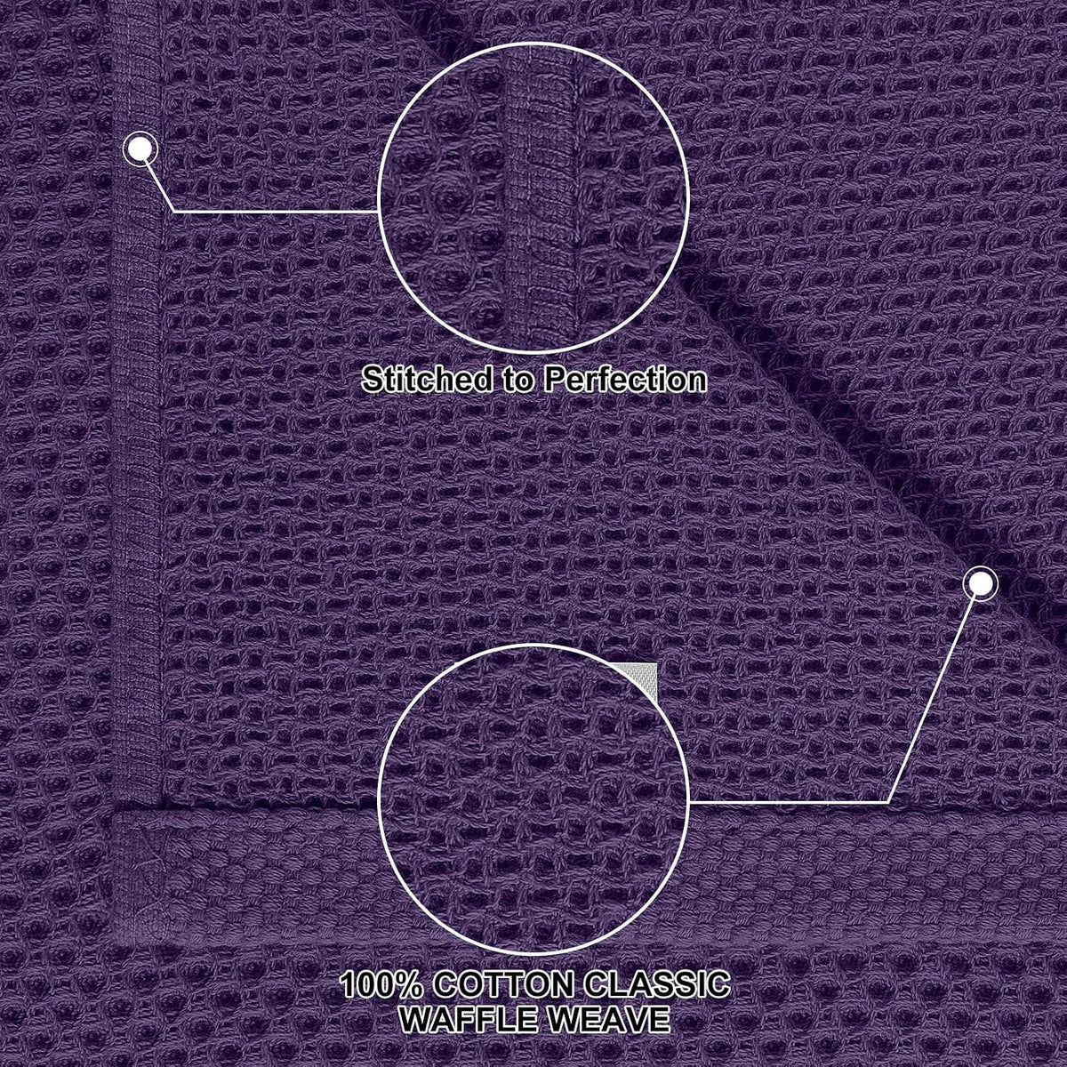 Homaxy 10 Pack 100% Cotton Kitchen Towels and Dishcloths Set, Eggplant | 12 x 12 Inches and 13 x 28 Inches Kitchen
