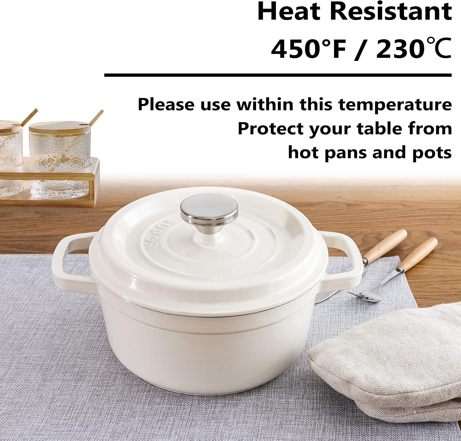 Home Brilliant Cloth Placemats Set of 6 Table Place Mats Light Grey Placemat Easy to Clean Heat Resistant Machine