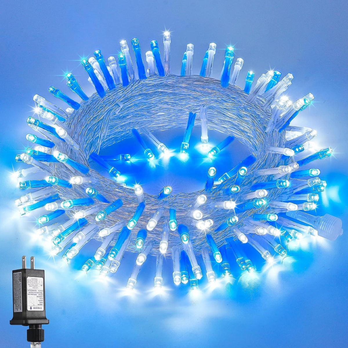 JMEXSUSS Blue and White String Lights Indoor, 200 LED Classroom Lights