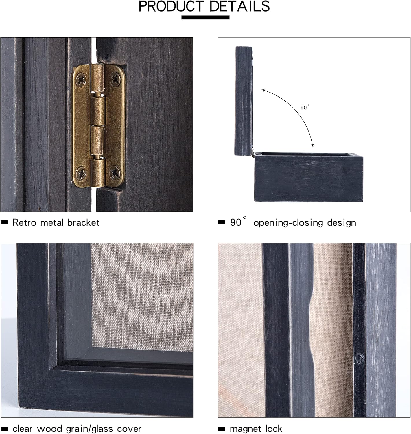 Freezing point Shadow Box Frame 5x12.5 Shadow Box Pin Display Case Cabinet Picture Frame with Linen Back Memorabilia
