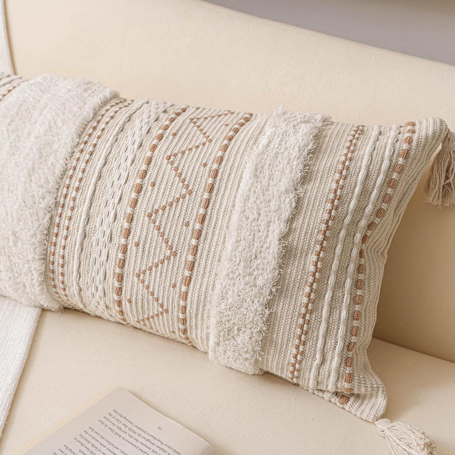 Lumbar Pillow Cover / 20 x 12 / Beige