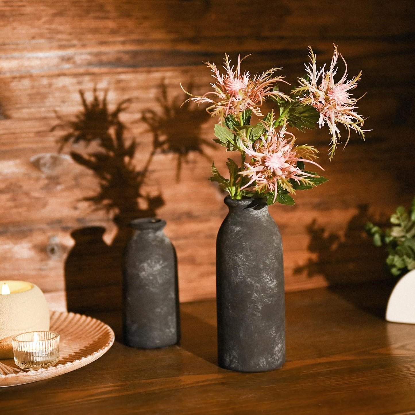 Ceramic Vases Home Decor / Black / Set of 2