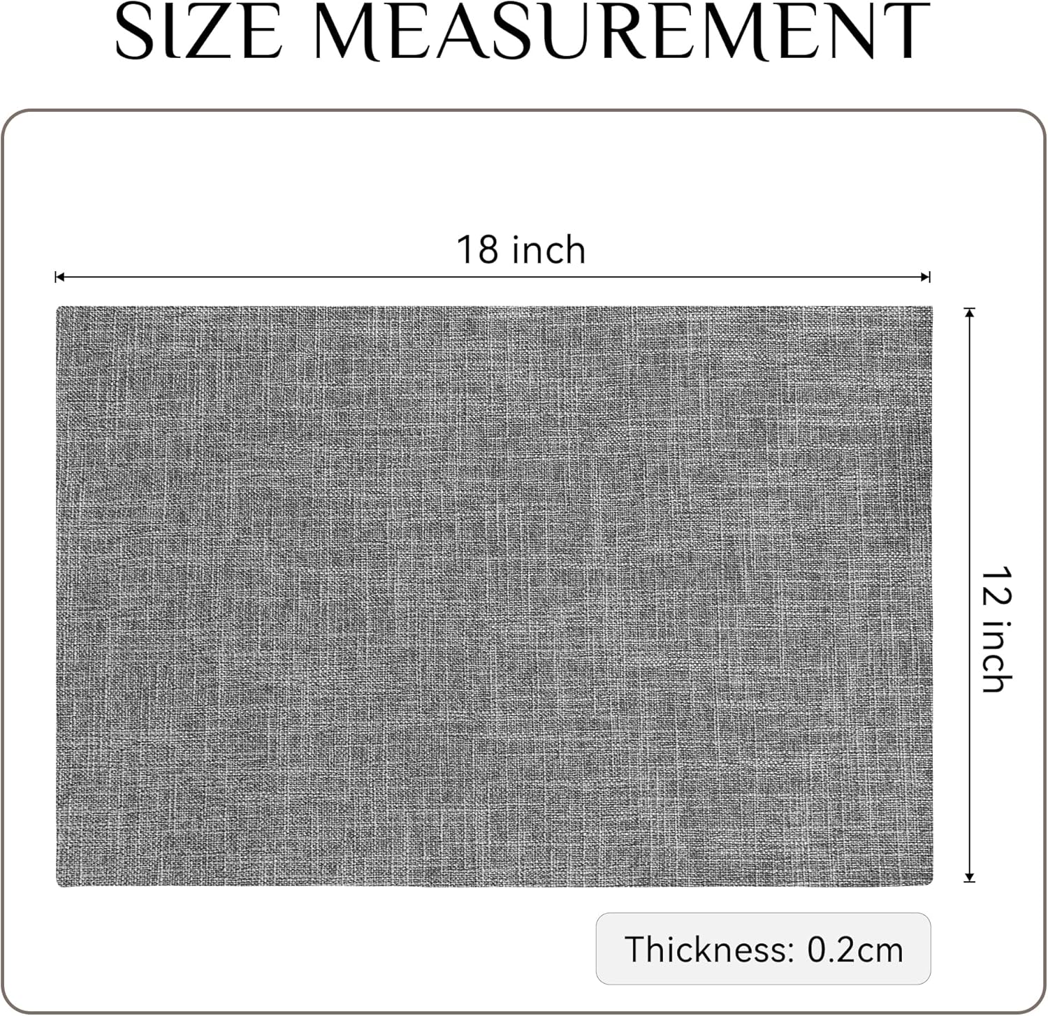 Softalker Faux Linen Cloth Placemats Set of 8-12 x 18 Inch, Light Grey | Double Layered Durable Burlap Farmhouse Place