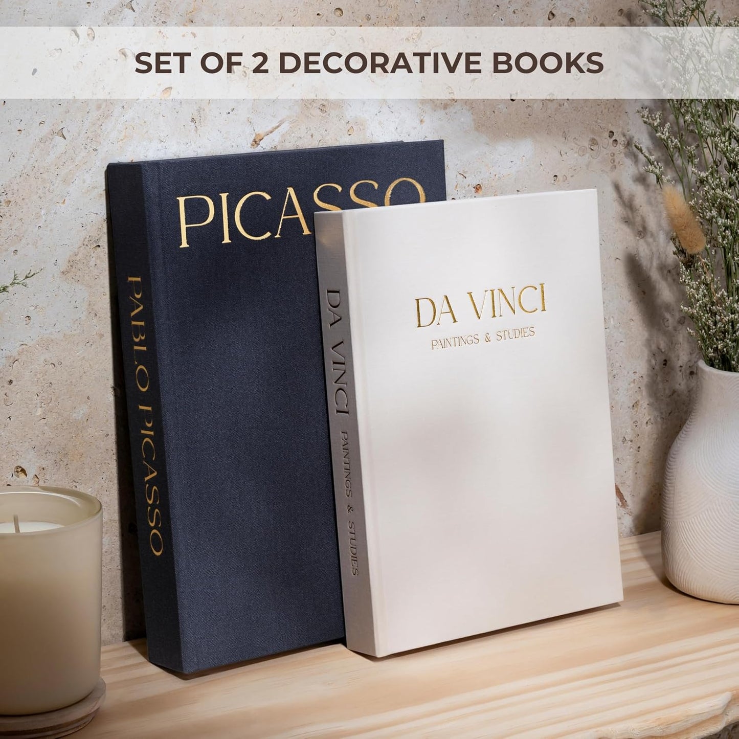 Linen Coffee Table Books / Set of 2