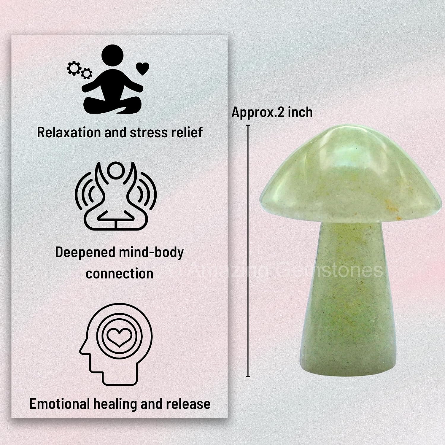 2" Little Mushroom Decorations / Green Aventurine