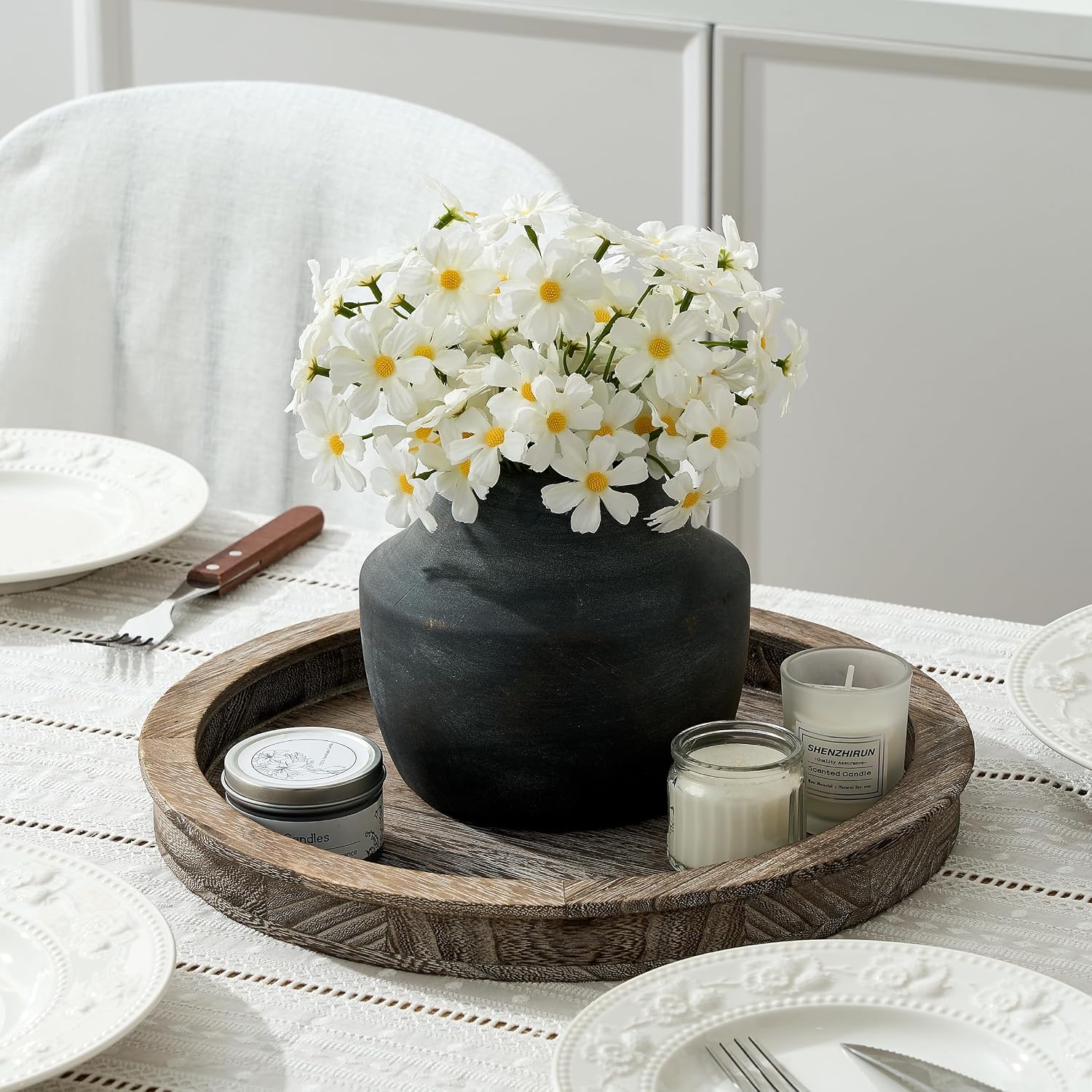 Pottery Farmhouse Rustic Vase / 106-black Bronze / 5.39 Inch