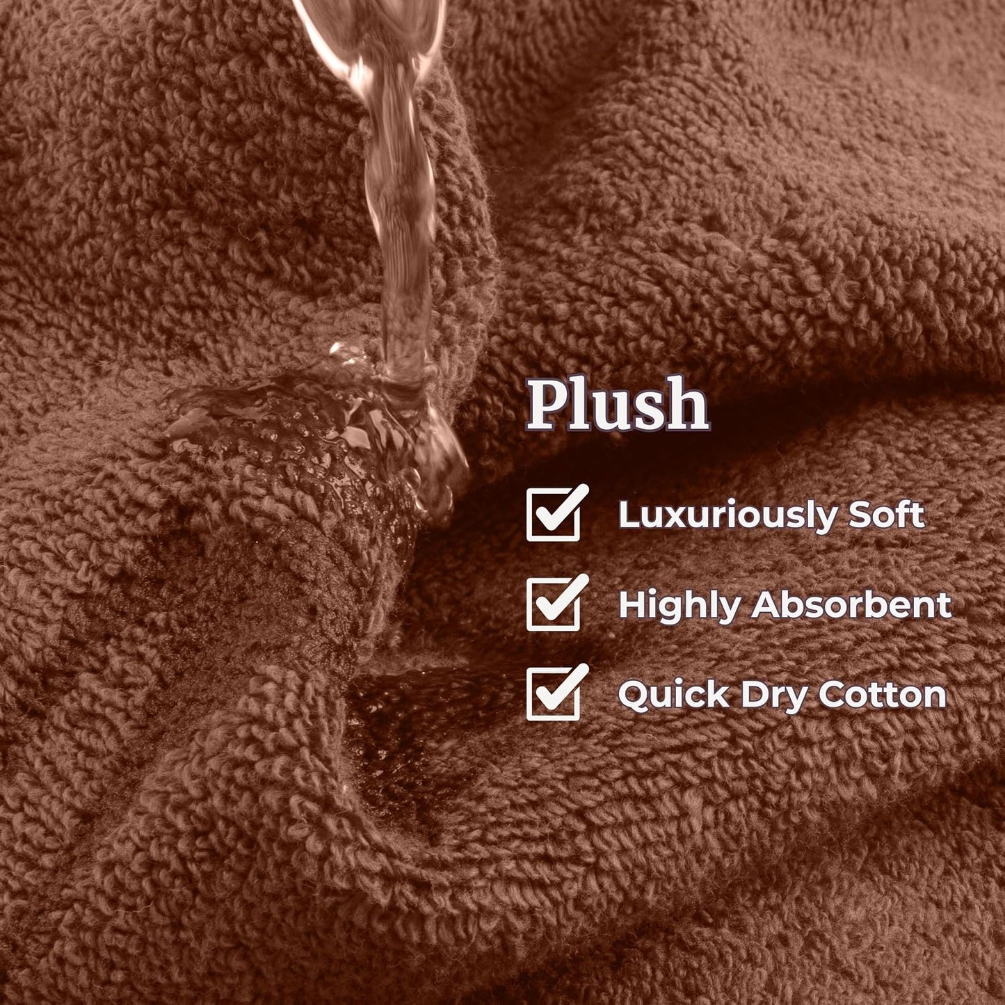 Lavish Home Bathroom Towels Set, Chocolate Brown, Set of 6