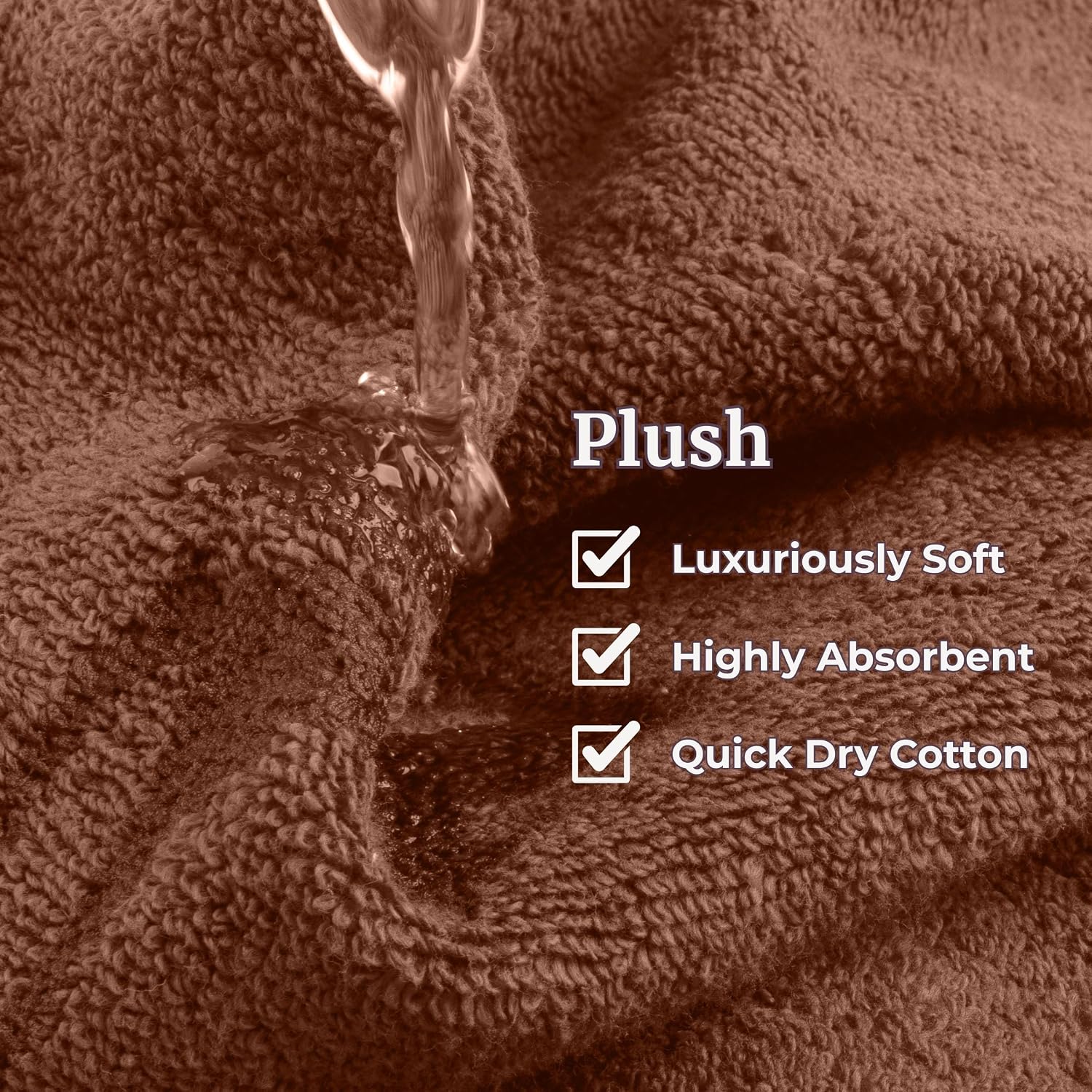 Lavish Home Bathroom Towels Set, Chocolate Brown, Set of 6