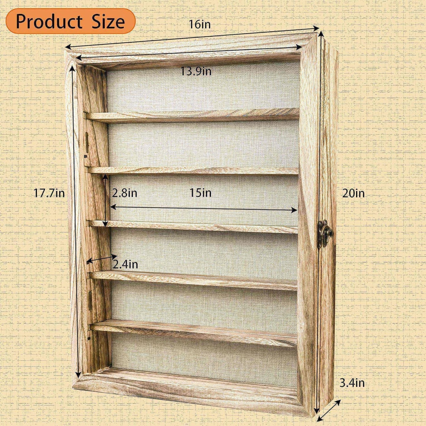 Original Wood Shadow Box Frame 16x20 Shadow Box with Shelves 2.6" Interior Depth Memorial Shadow Box with Linen Back