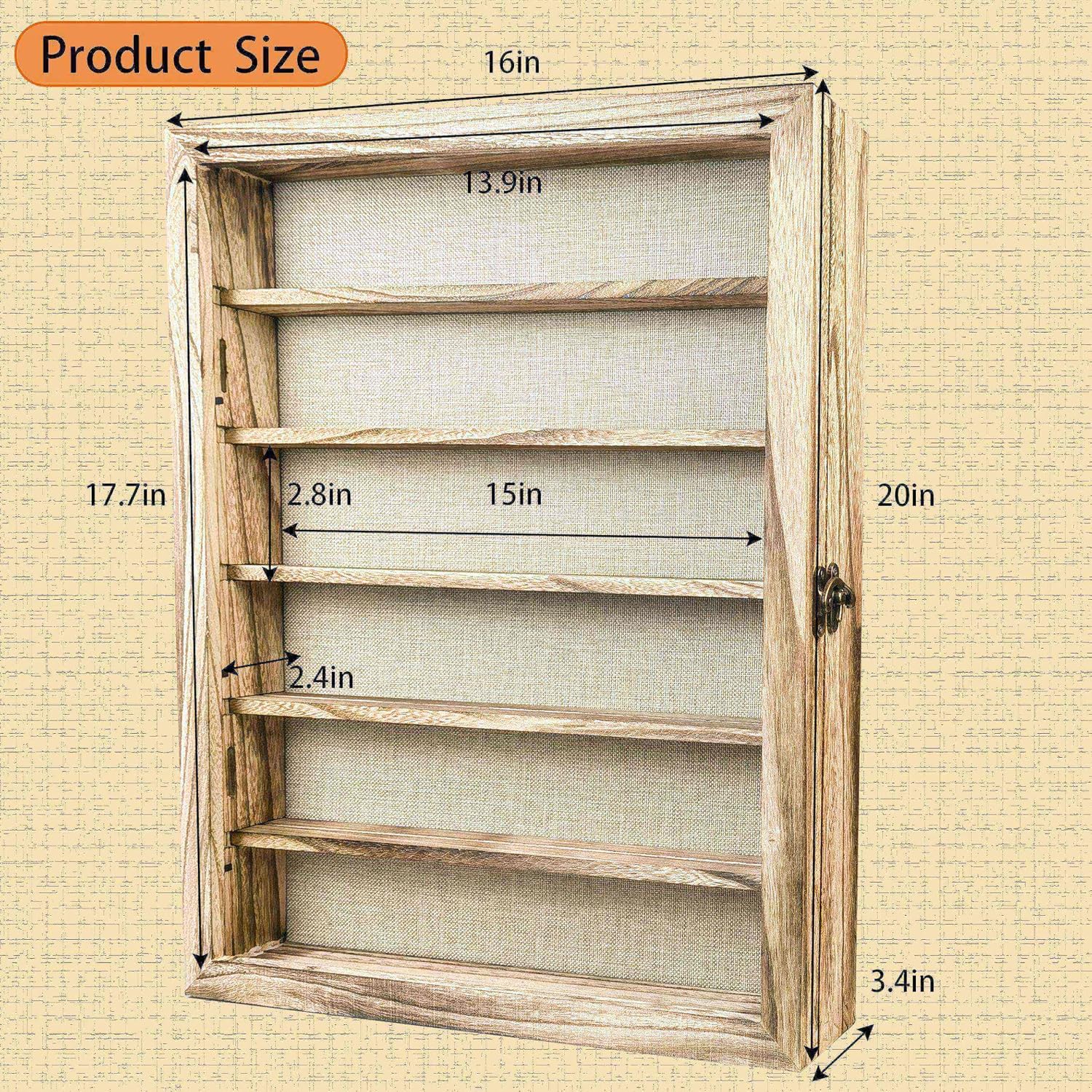 Original Wood Shadow Box Frame 16x20 Shadow Box with Shelves 2.6" Interior Depth Memorial Shadow Box with Linen Back