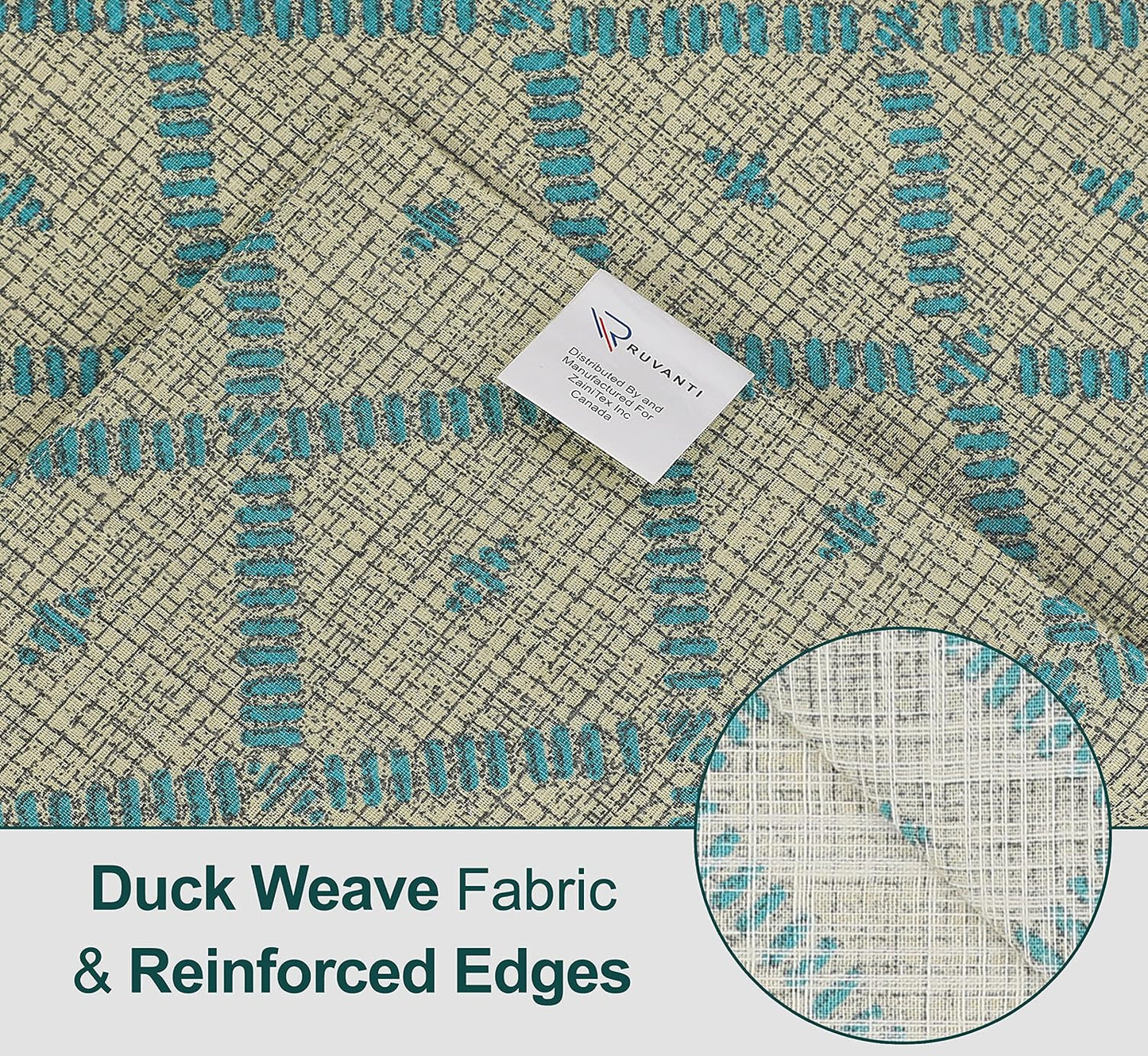 Ruvanti Placemats Set of 6, 100% Cotton Place Mats of 13"x19" – Linear | Heat, Stain resistant, Washable, Non-Slip