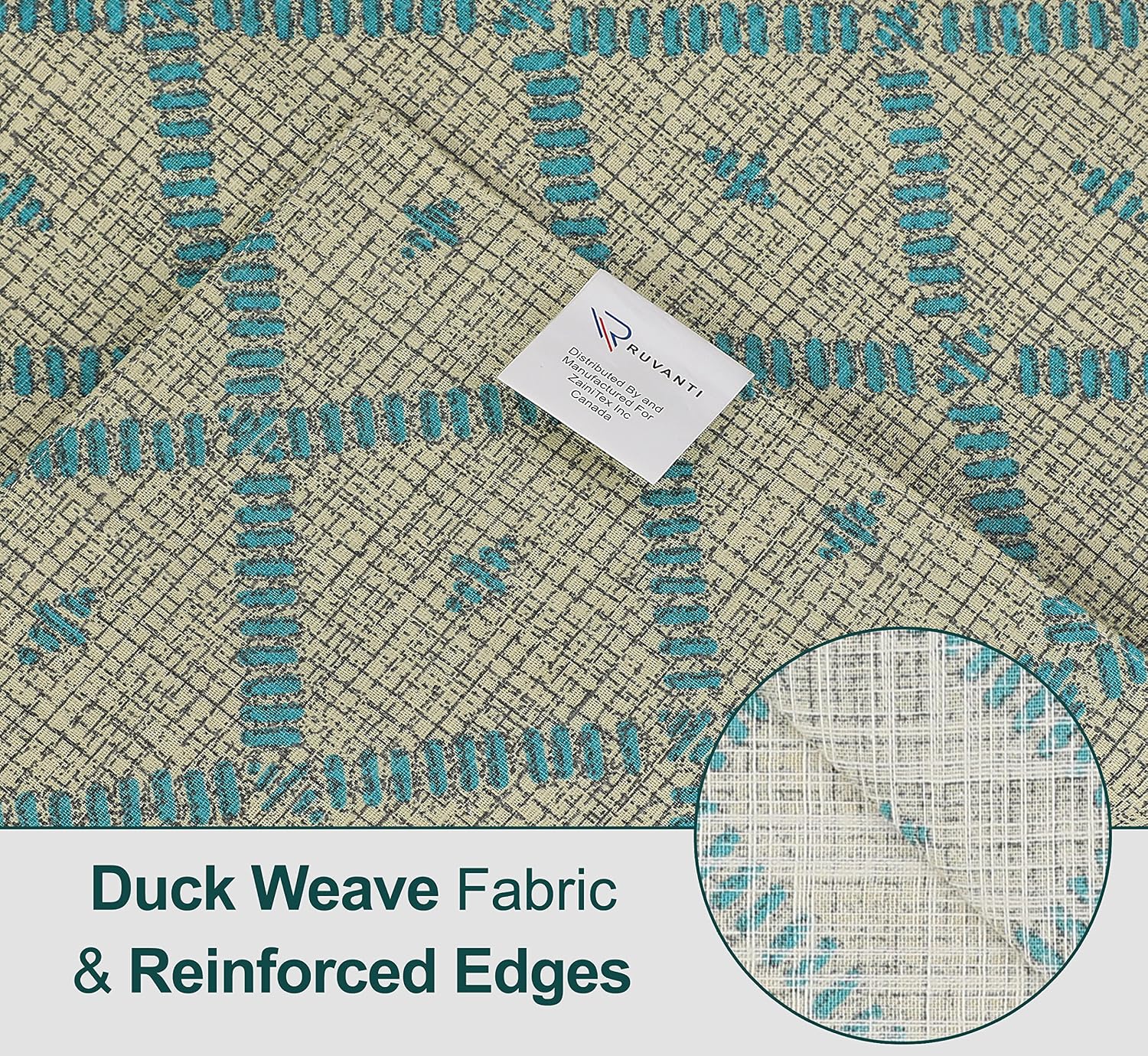 Ruvanti Placemats Set of 6, 100% Cotton Place Mats of 13"x19" – Linear | Heat, Stain resistant, Washable, Non-Slip