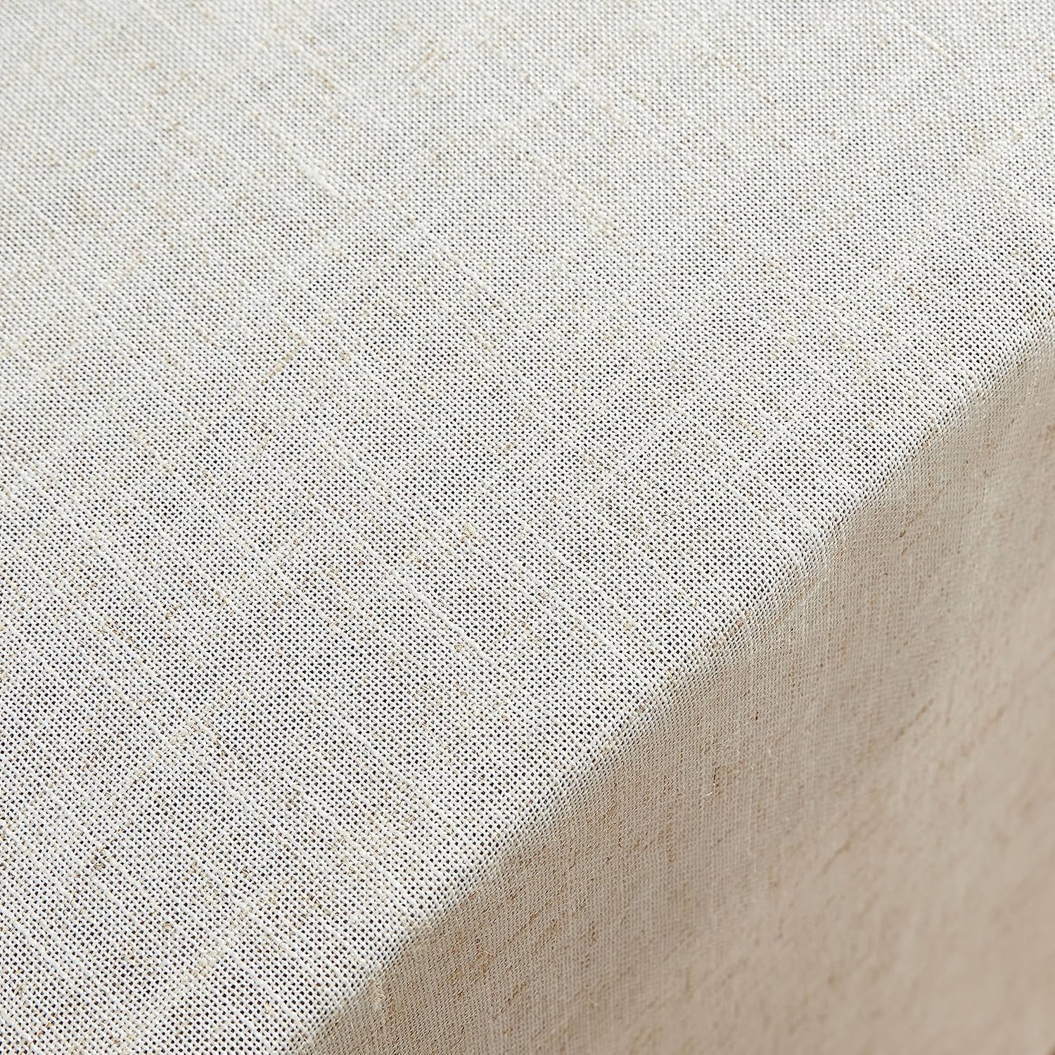 Laura Ashley Dothan Linen Blend Tablecloth, 60" x 144", Taupe | Combines the luxurious feel and beauty of natural linen