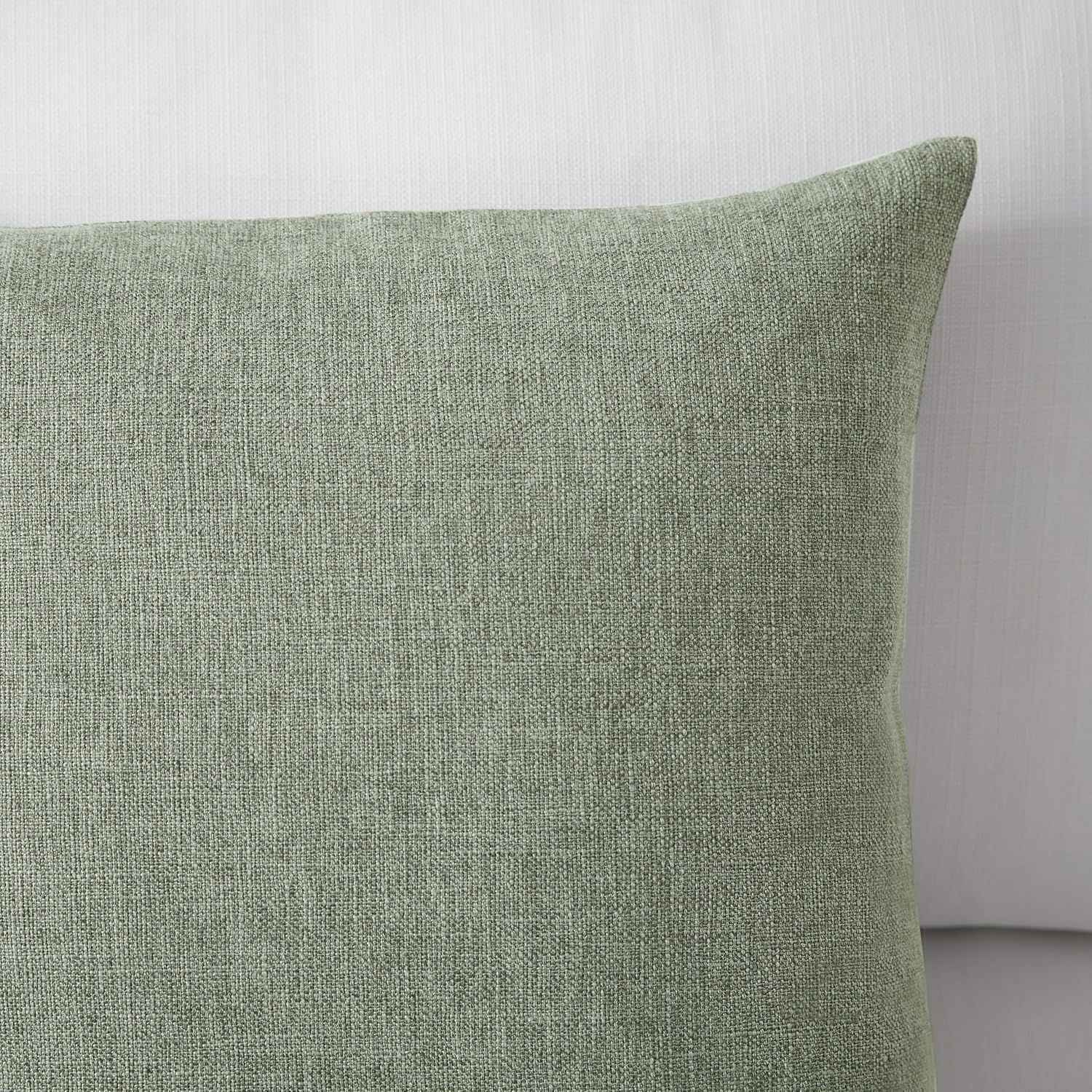 Modern Farmhouse Linen Blend Decorative Pillow Covers / Dark Sage / 18 x 18 / Set of 2