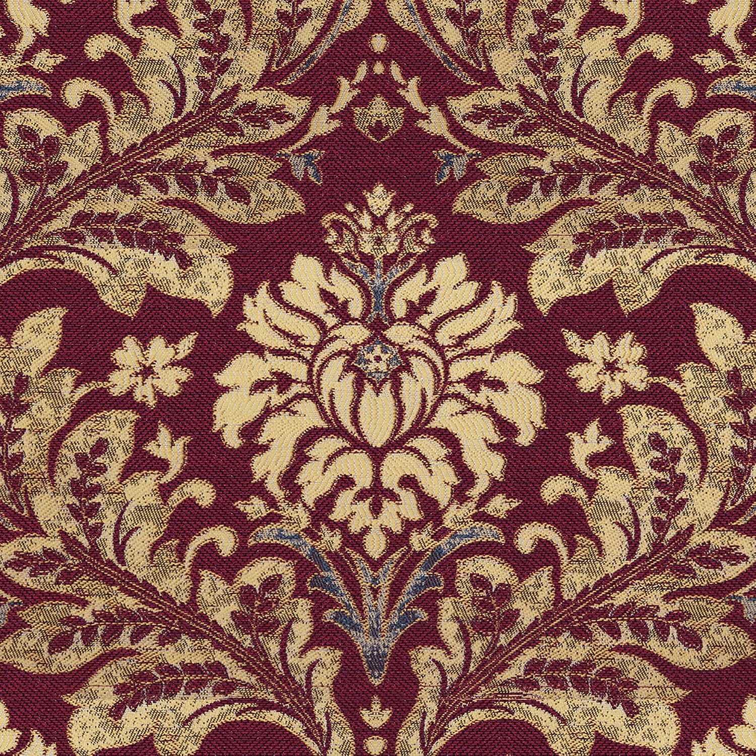Loom and Mill Luxury Jacquard Damask Table Runner 13x72 inch, Burgundy Red | Thick Fabric Floral Dining Table Runners