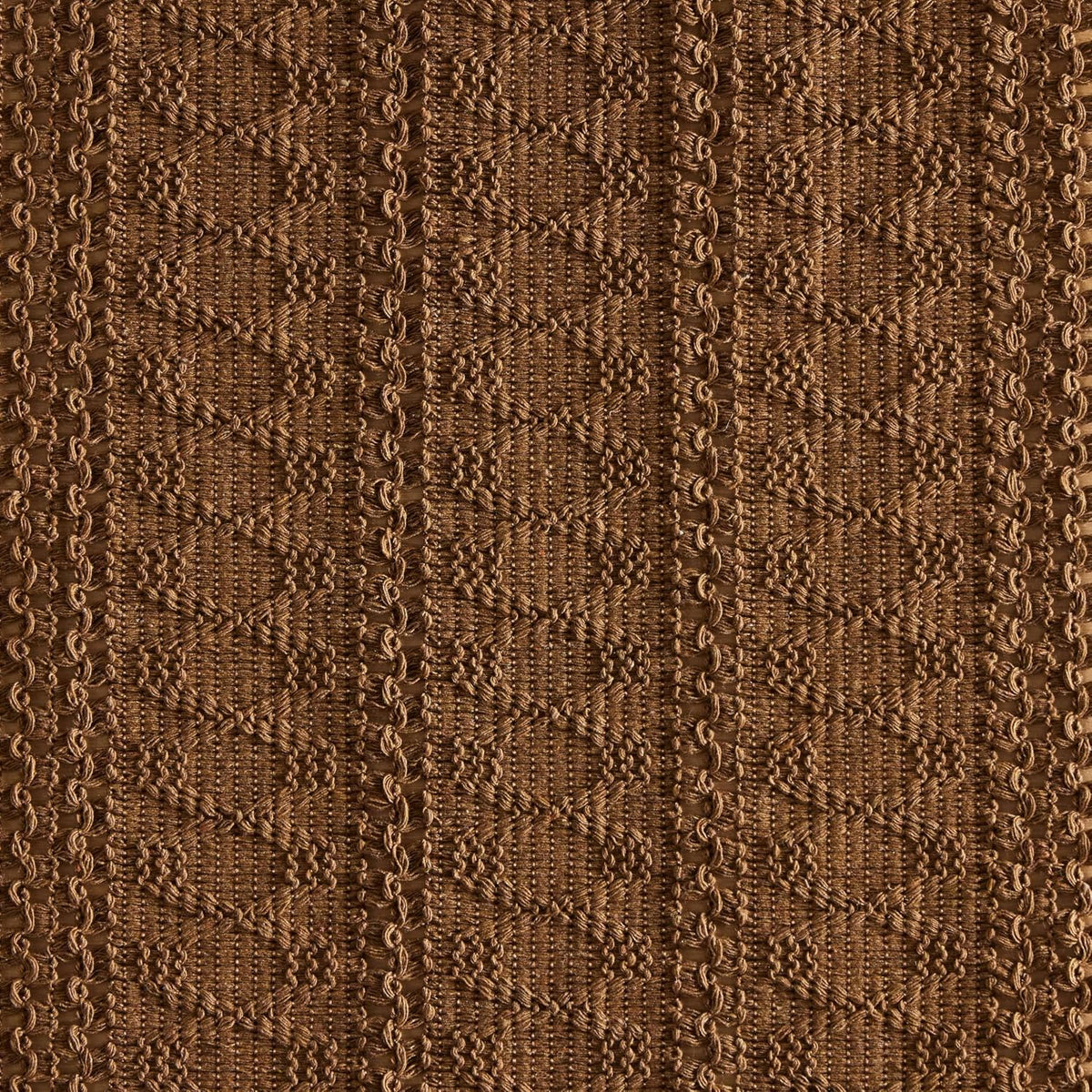 Macrame Style Boho Placemats Set of 6, Caramel 12x20 Inch | Decorative Farmhouse Table Mats, Natural Cotton Woven Place
