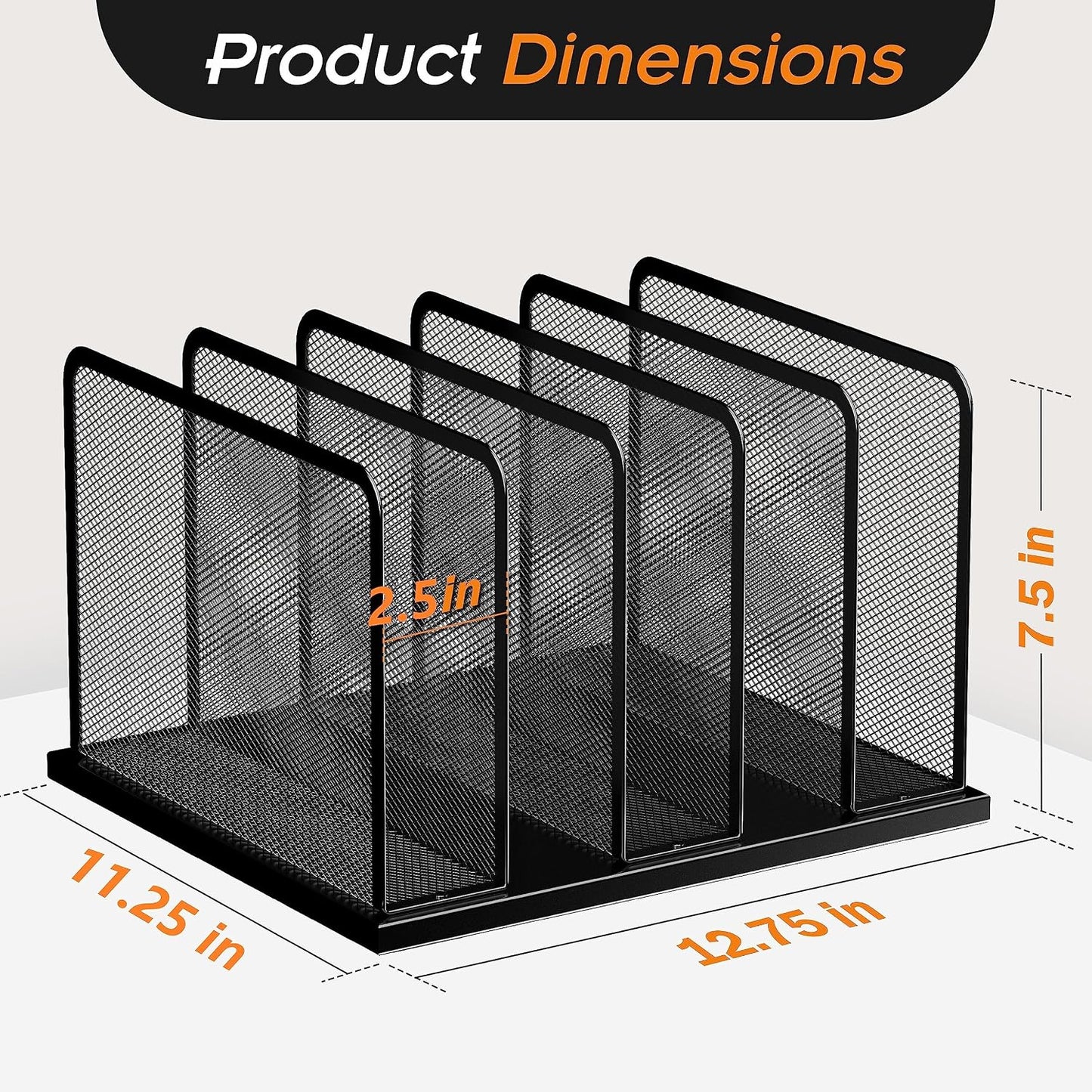 Kuntine.B Desk File Organizer Upright Mesh Desktop Organizer File Sorter Office Organization File Holder for Home