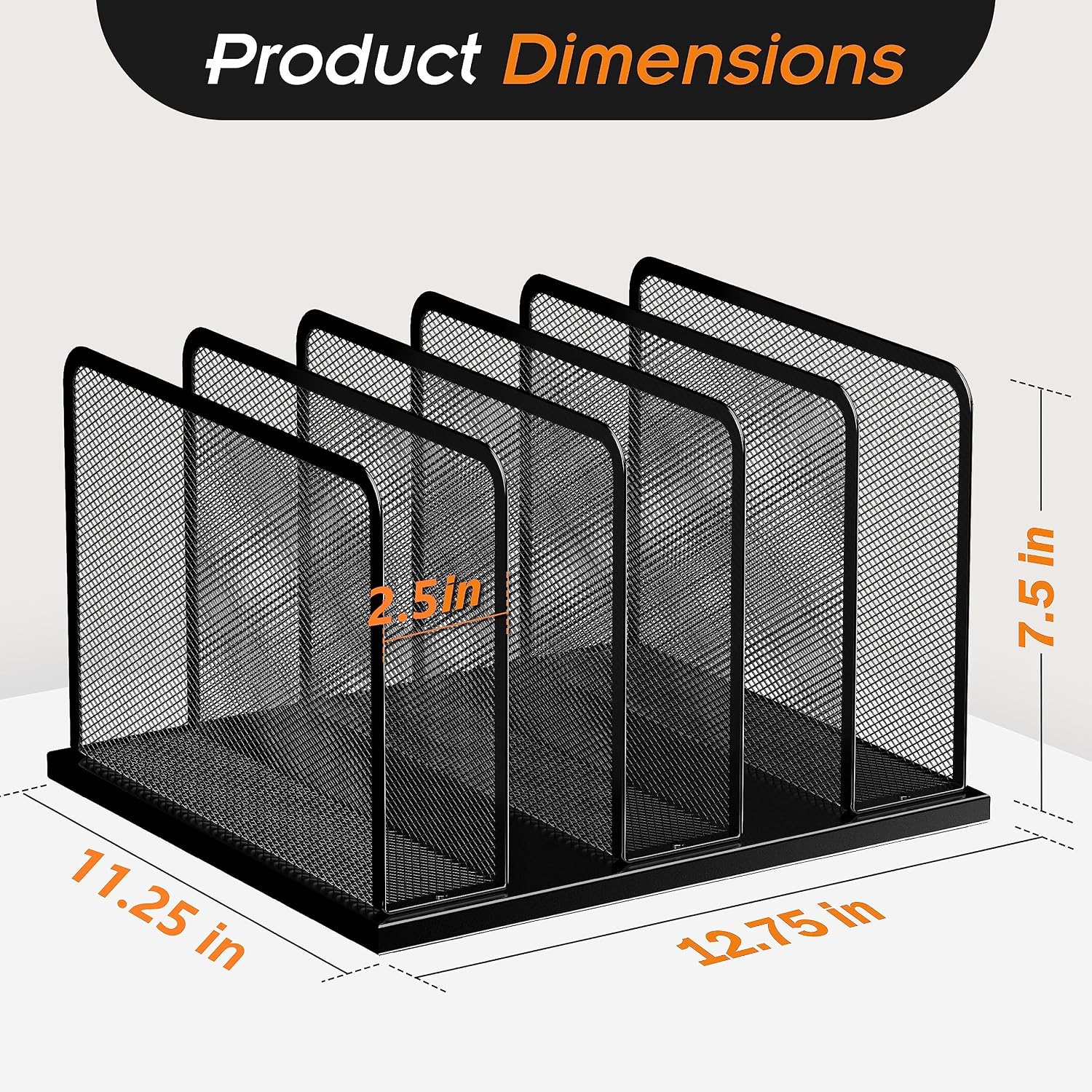 Kuntine.B Desk File Organizer Upright Mesh Desktop Organizer File Sorter Office Organization File Holder for Home
