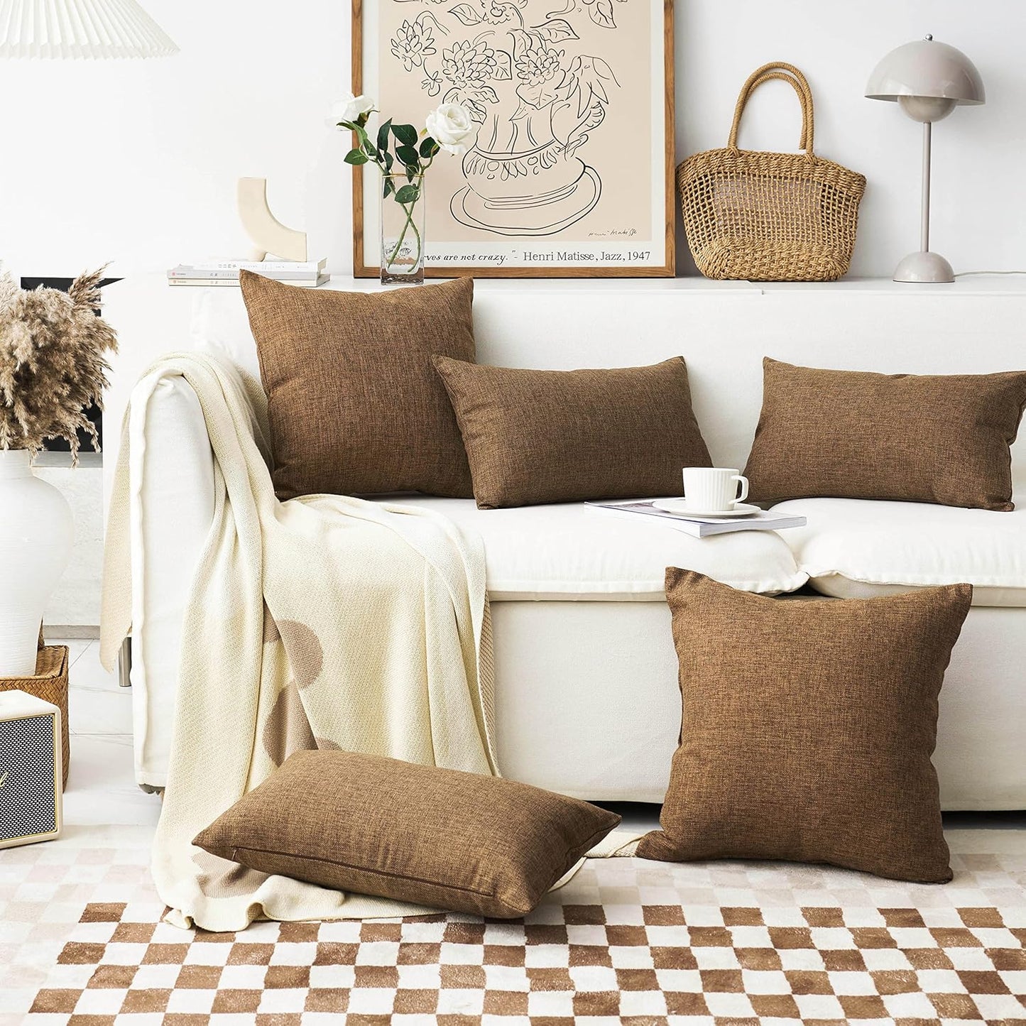 Decorative Pillow Covers Cushion Covers / 16 x 16 / Brown / Set of 2