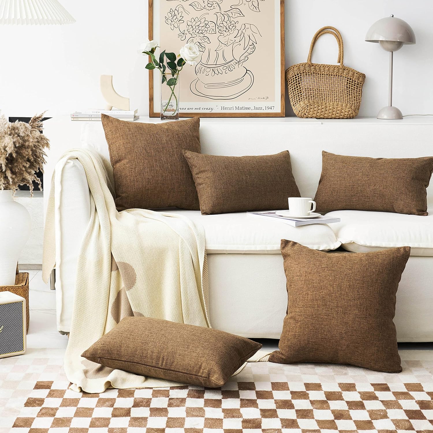 Decorative Pillow Covers Cushion Covers / 16 x 16 / Brown / Set of 2