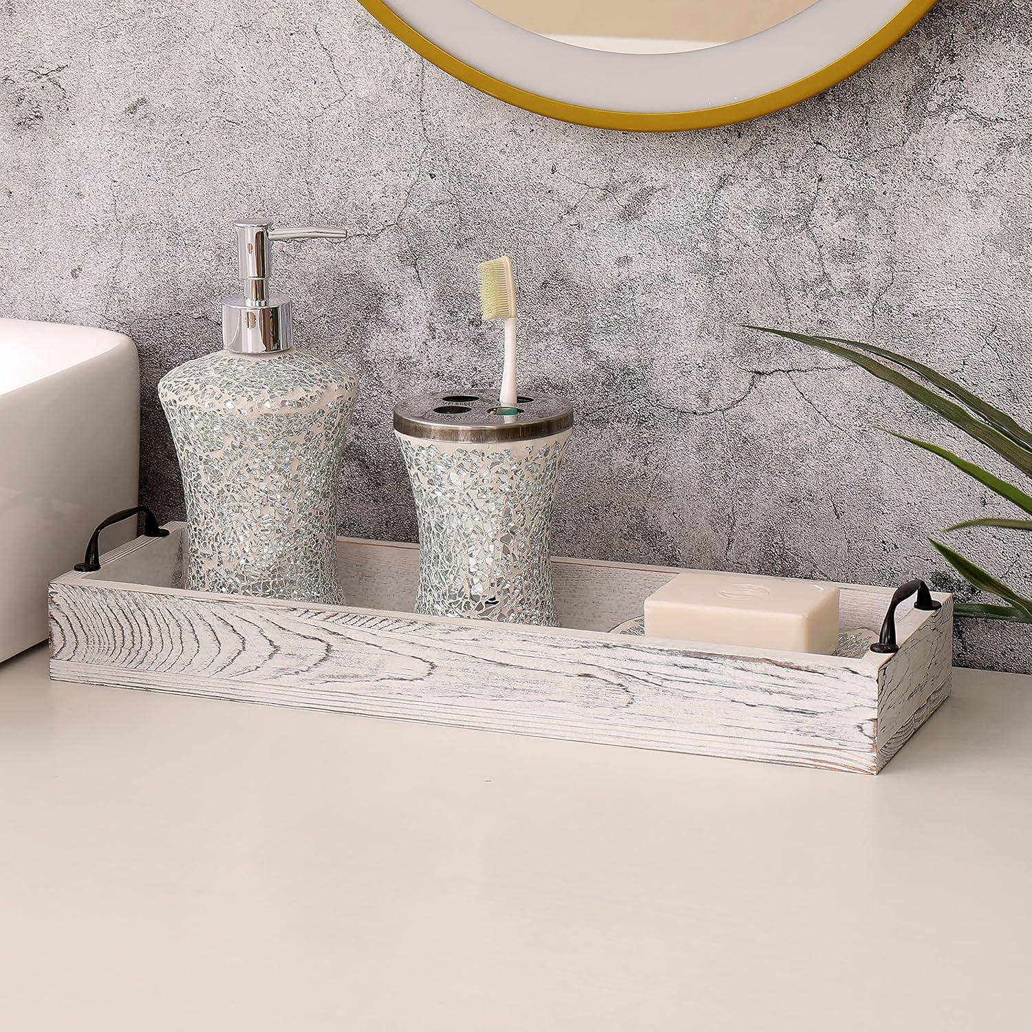 Rustic Wooden Serving Trays Rectangular / 16 Inch
