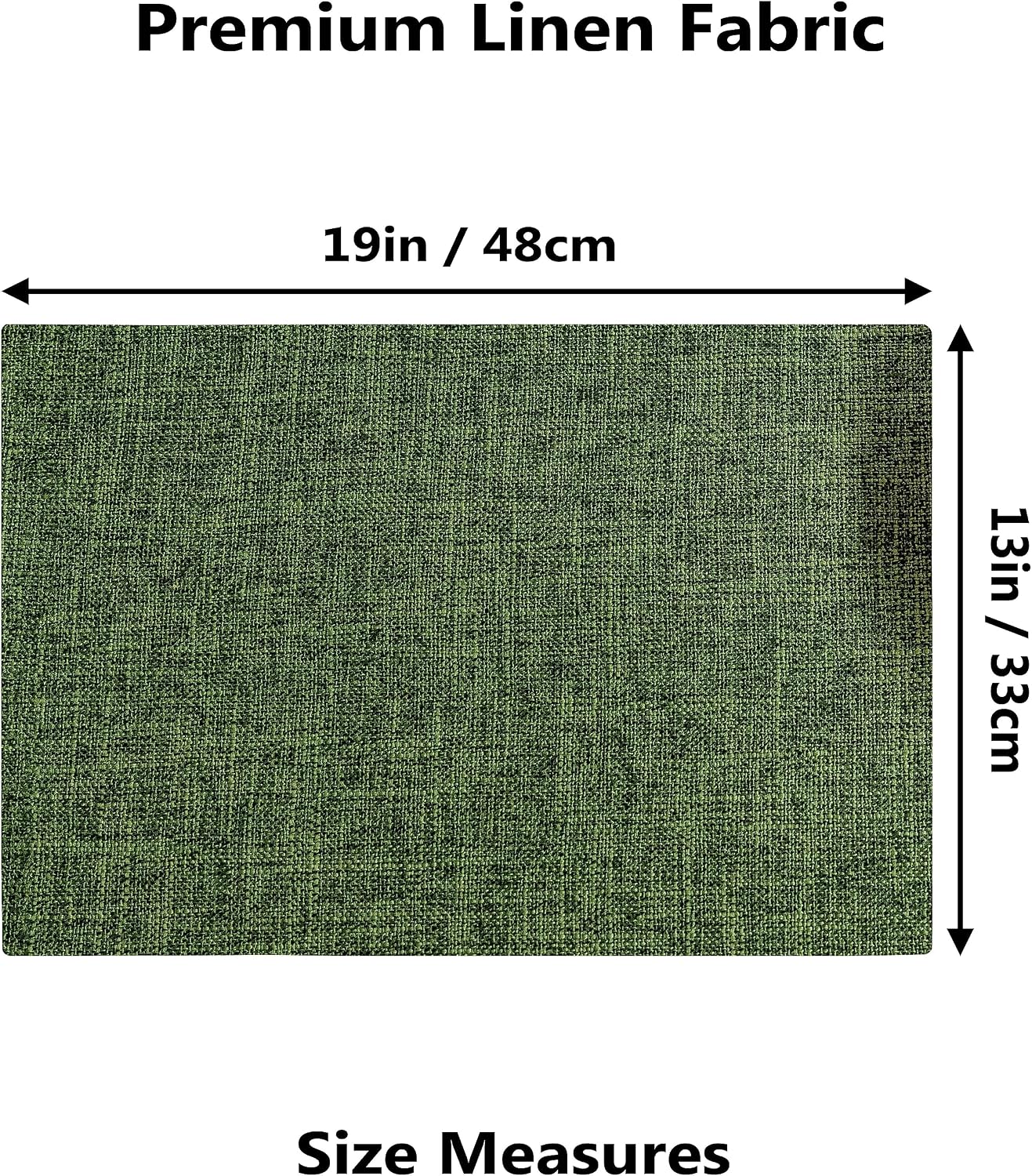 Demetex Dark Green Placemats Set of 8 Decorative Linen Textured Place Mats Heat Resistant Plate Table Mats for Summer