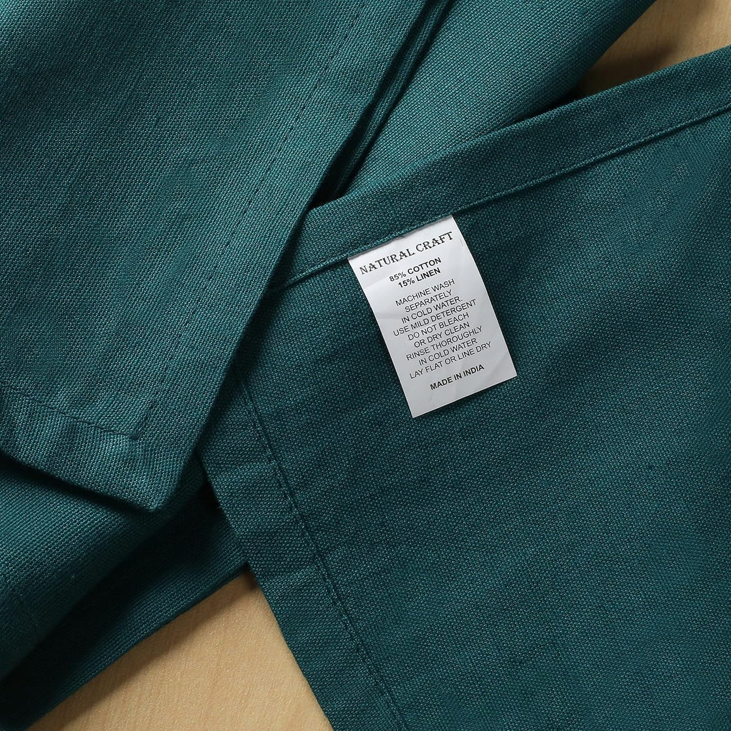 NATURALCRAFT Cloth Napkins Set of 12 Cotton Linen18x18 inch Teal | Washable Reusable Fabric Soft Durable Quality