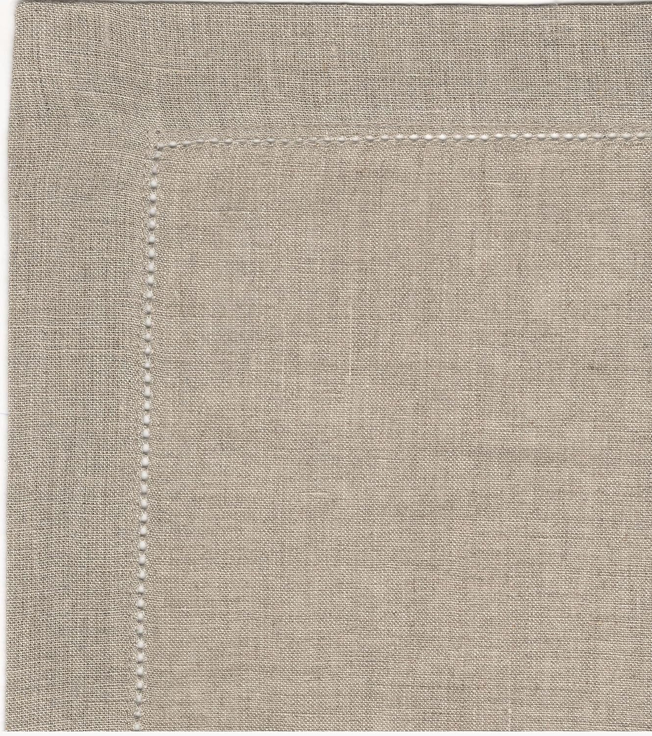 COTTON CRAFT Genuine Pure Linen Napkins - Set of 12 Hemstitch Cloth Napkins | Large 18x18 Natural Hand-Crafted Pure