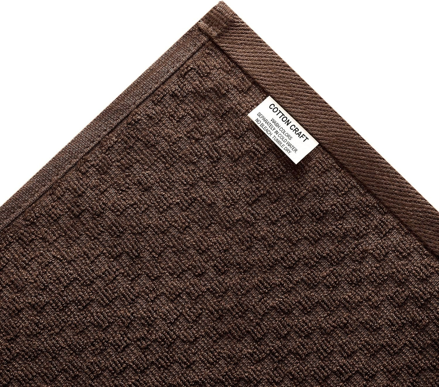 COTTON CRAFT Amazing Kitchen Towel - 12 Pack 100% Cotton Waffle Terry Towel | Chocolate - 16x28 Euro Café Waffle Weave