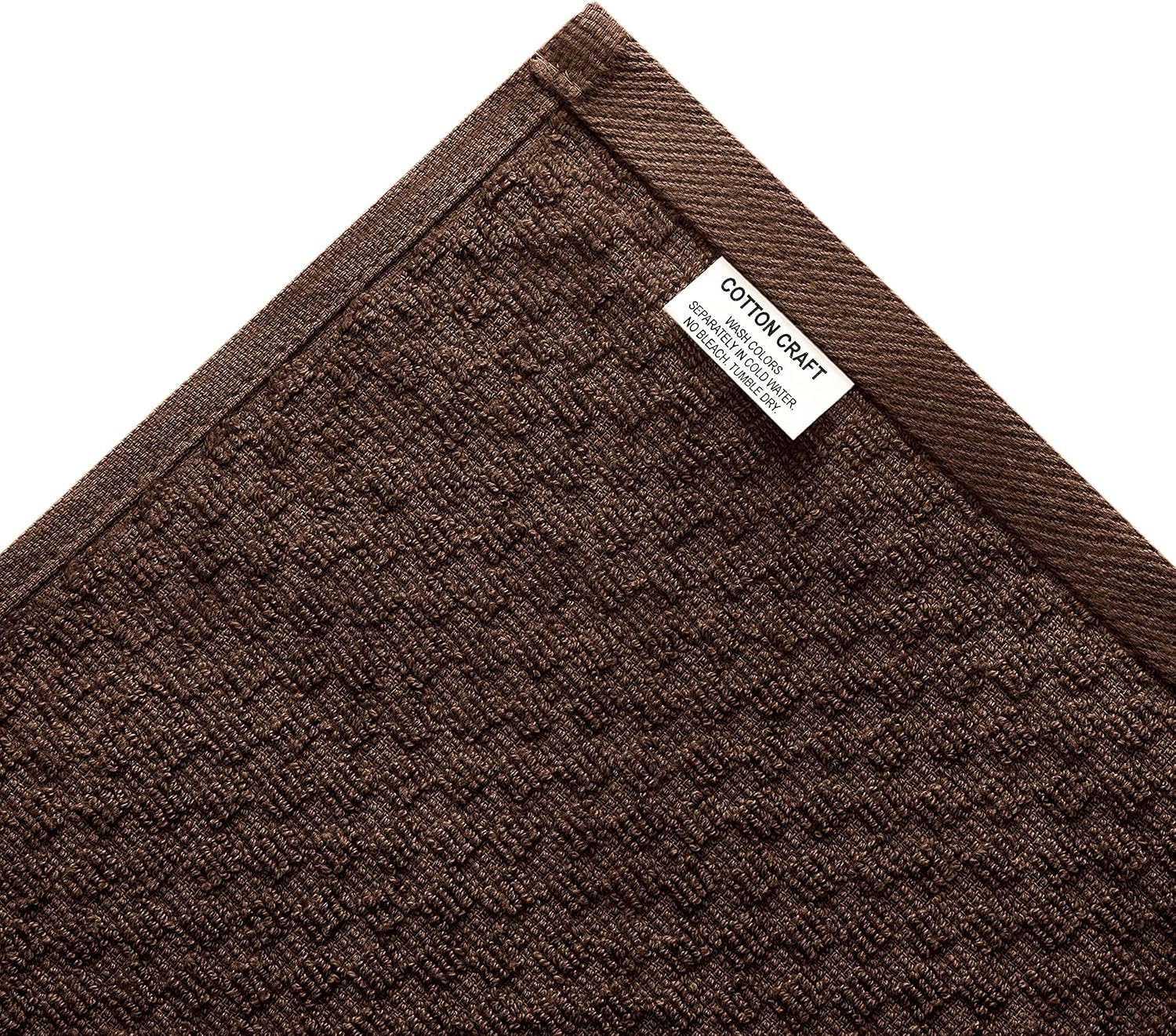 COTTON CRAFT Amazing Kitchen Towel - 12 Pack 100% Cotton Waffle Terry Towel | Chocolate - 16x28 Euro Café Waffle Weave