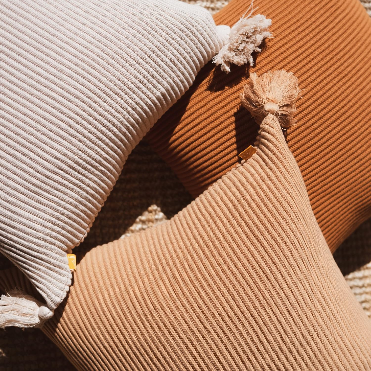 Soft Cotton Throw Pillow Cover / Neutral / 20 x 20 / Beige
