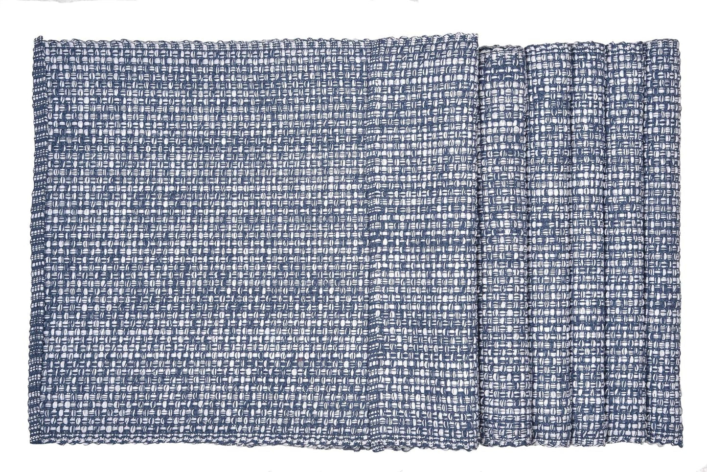 Urban Villa Two Tone Placemat Cotton Tablemat 14x20 (Set of 6) Blue White
