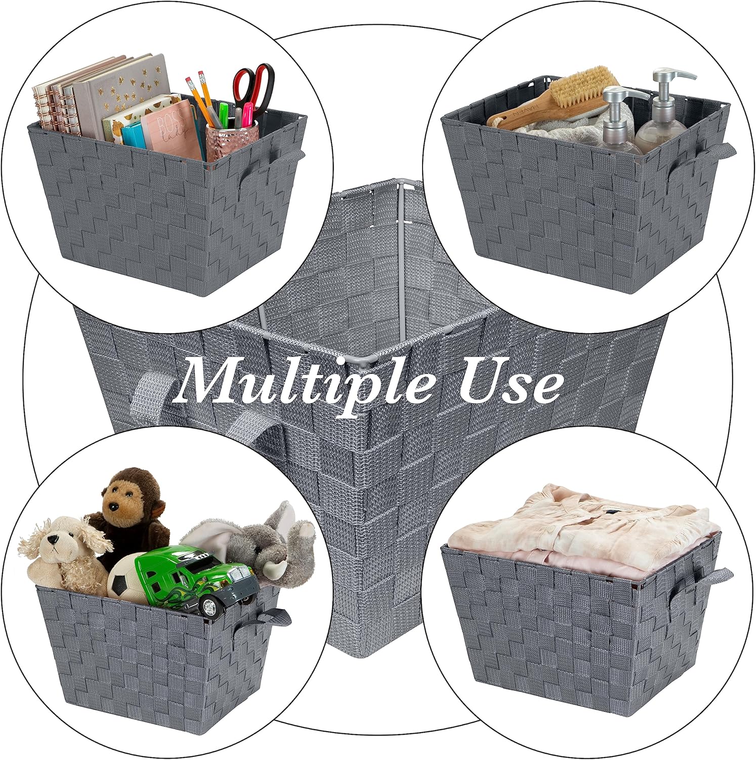 Decorative Storage Basket / Medium / Grey