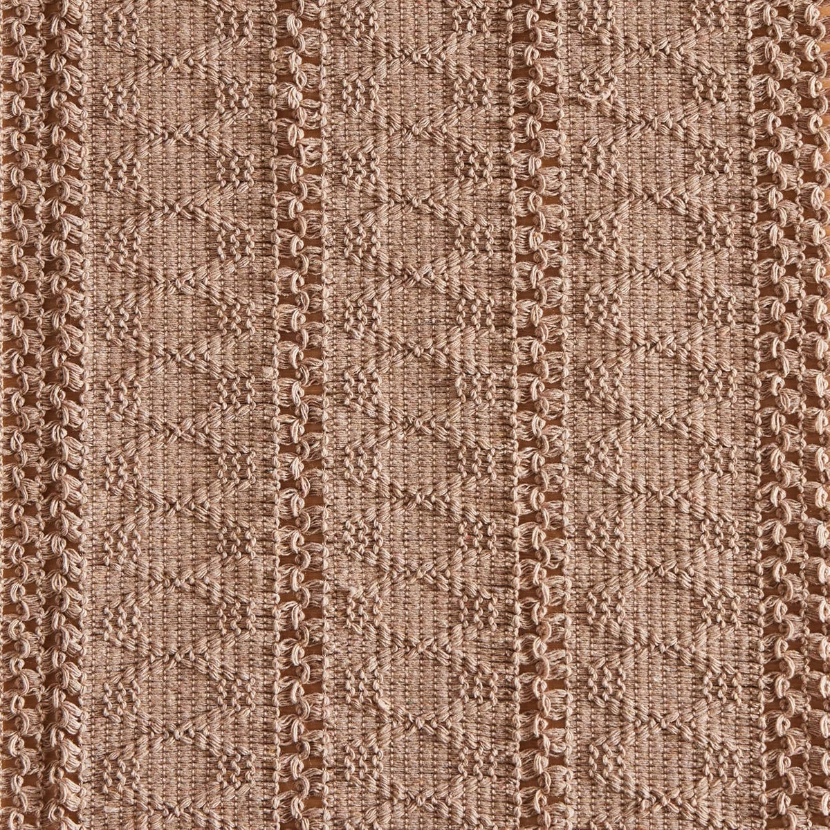 Macrame Style Boho Placemats Set of 6, Taupe 12x20 Inch | Decorative Farmhouse Table Mats, Natural Cotton Woven Place